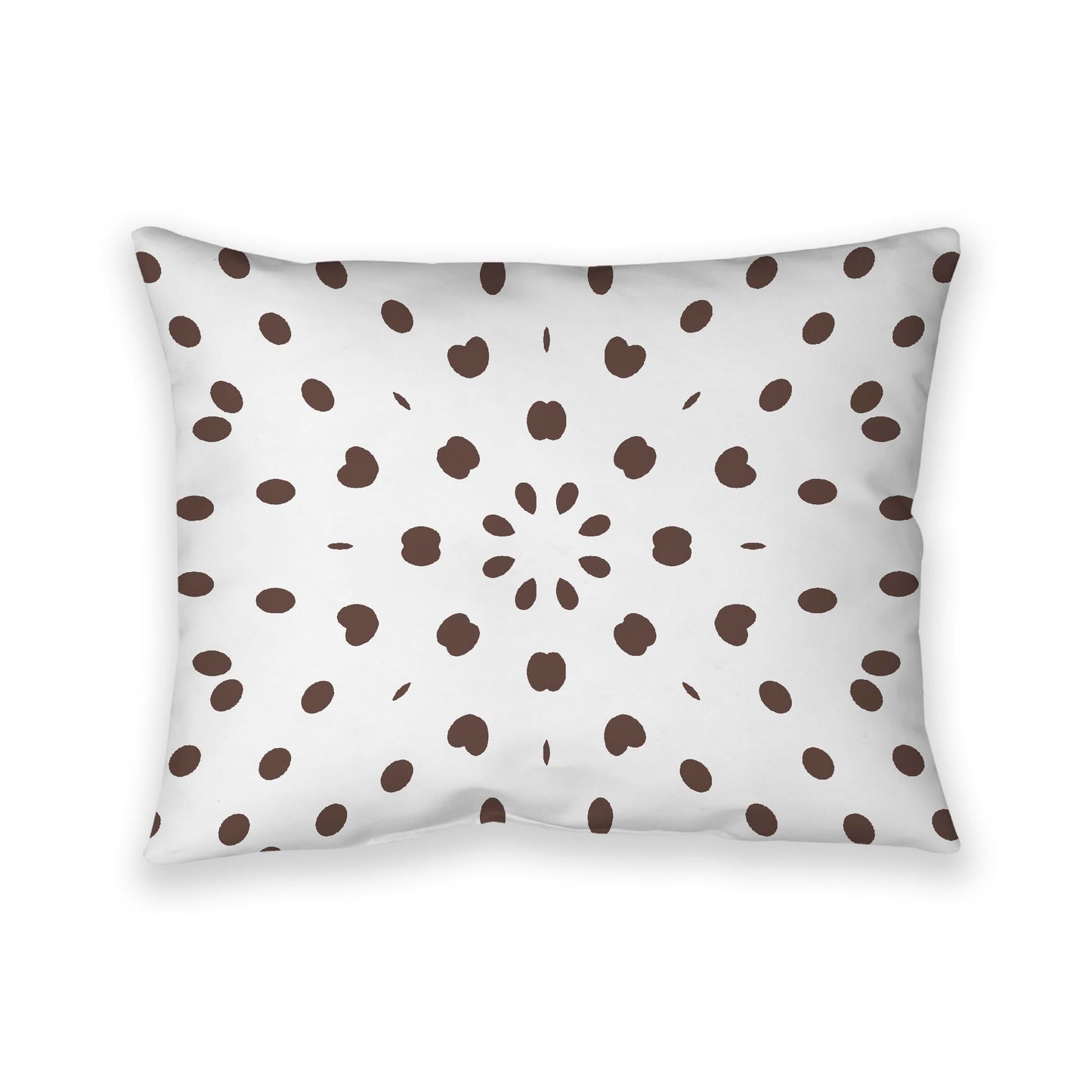 Off-White Cotton Canvas Cushion Covers with Brown Burst Pattern on Front, CACU-CC-1161-231, 66 x 51 cm, 26 x 20 inches