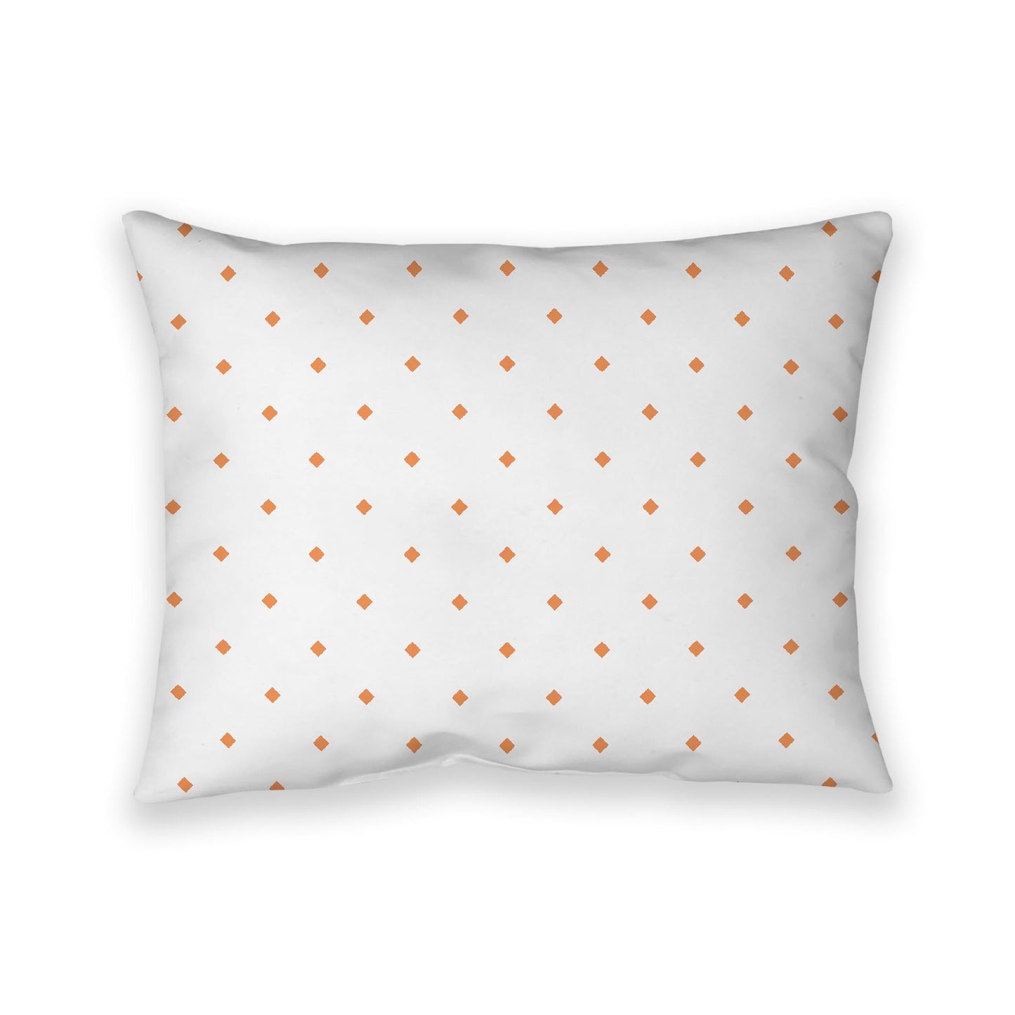 Off-White Cotton Canvas Cushion Covers with Orange Diamonds on Front, CACU-CC-1181-101, 66 x 51 cm, 26 x 20 inches