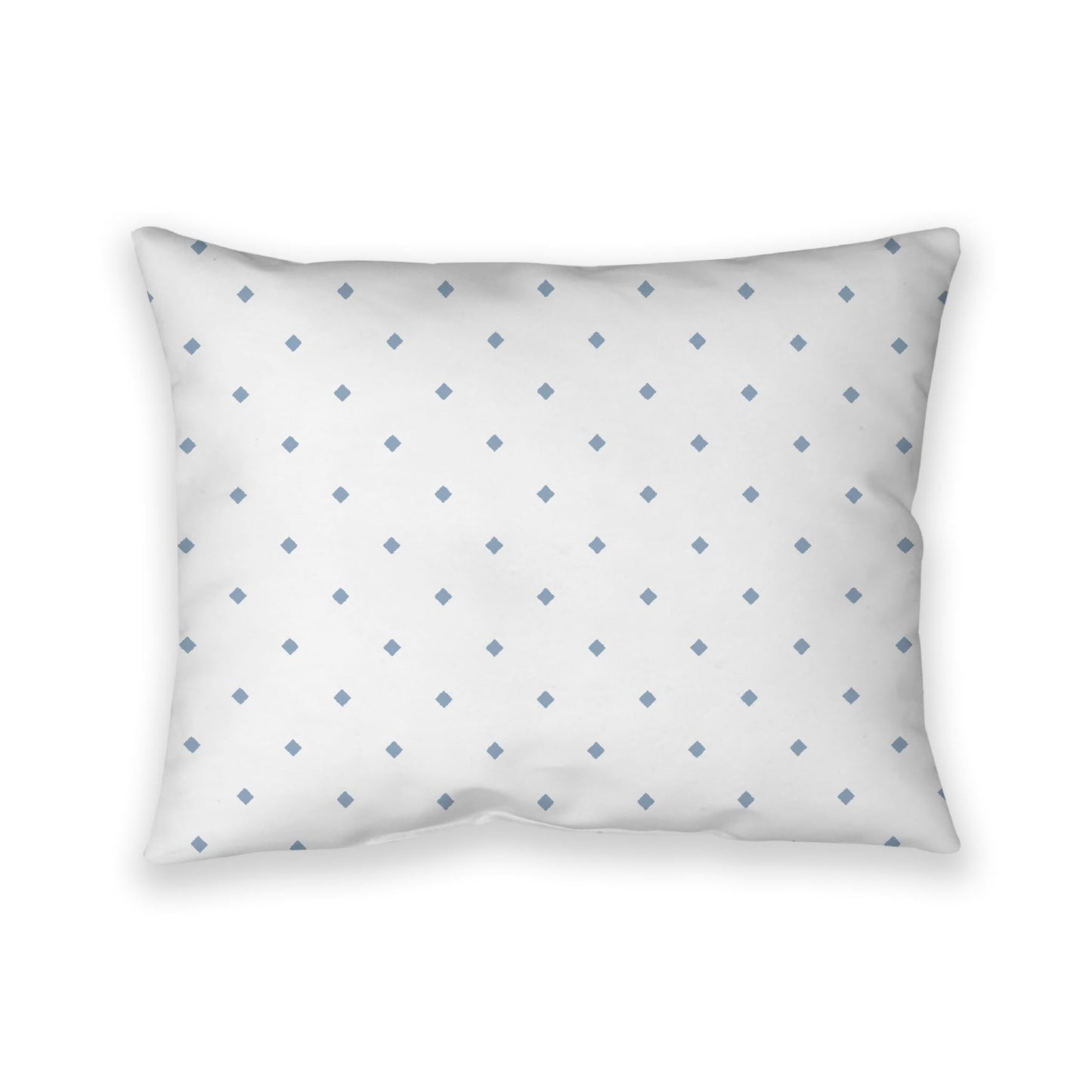 Off-White Cotton Canvas Cushion Covers with Blue Diamonds on Front, CACU-CC-1231-101, 66 x 51 cm, 26 x 20 inches