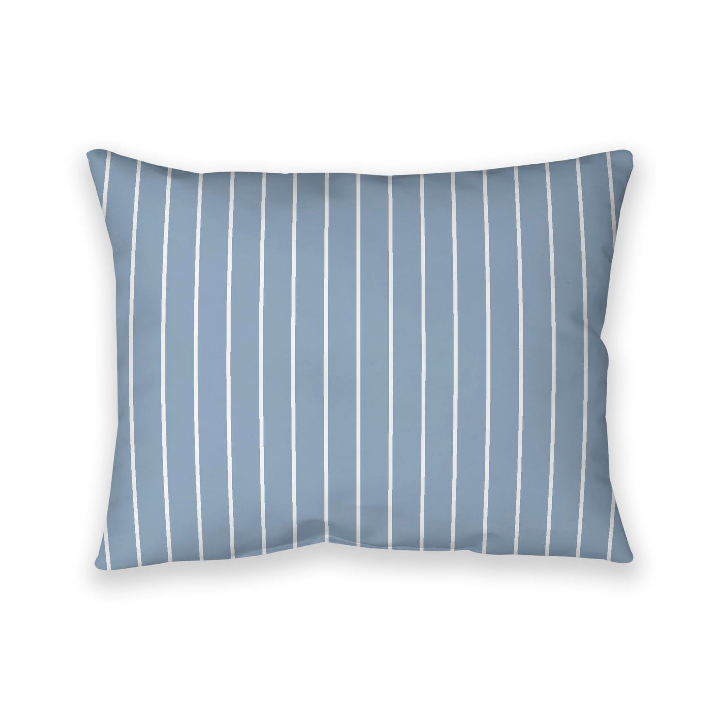 Blue Cotton Canvas Cushion Covers with Fine Off-White Stripes on Front, CACU-CC-1231-152, 66 x 51 cm, 26 x 20 inches