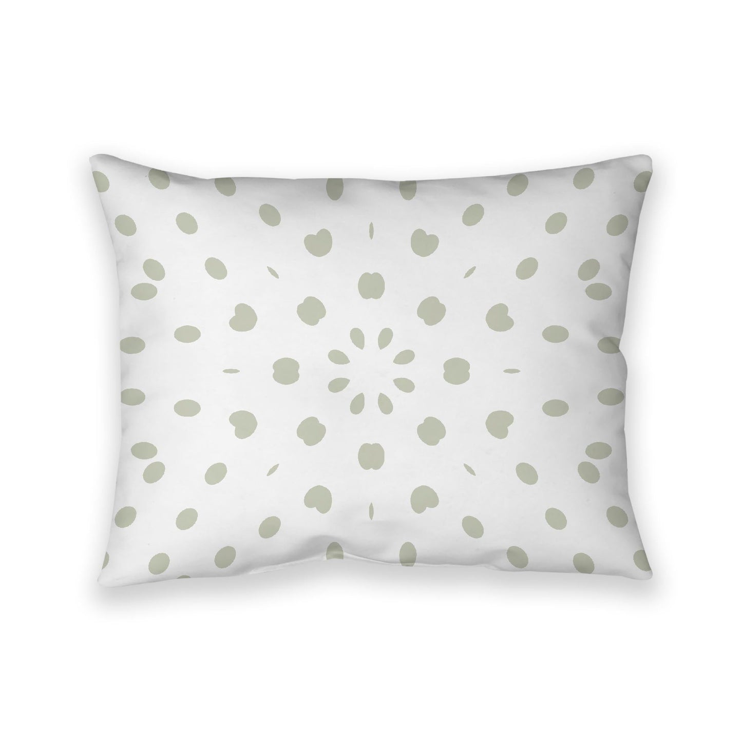 Off-White Cotton Canvas Cushion Covers with Pale Green Burst Pattern on Front, CACU-CC-1241-231, 66 x 51 cm, 26 x 20 inches