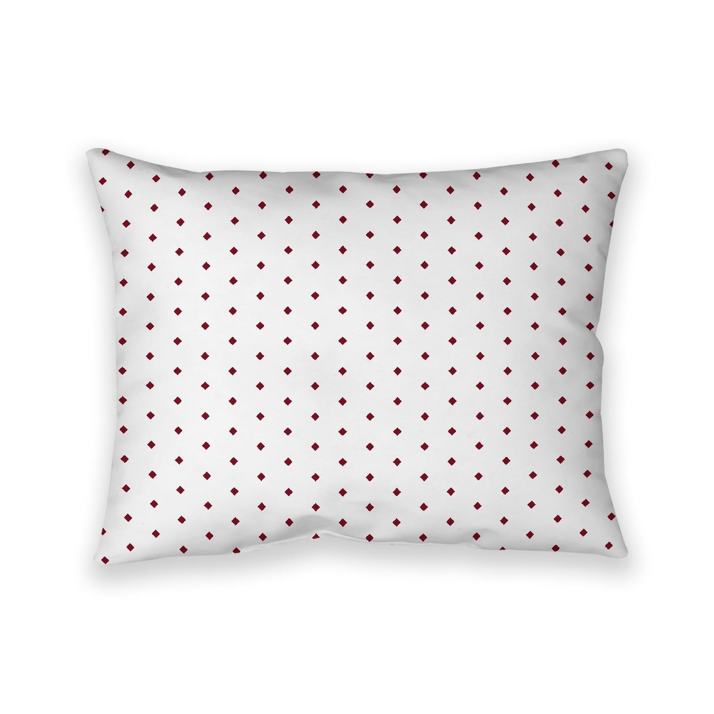 Off-White Cotton Canvas Cushion Covers with Fine Burgundy Red Diamonds on Front, CACU-CC-1281-111, 66 x 51 cm, 26 x 20 inches