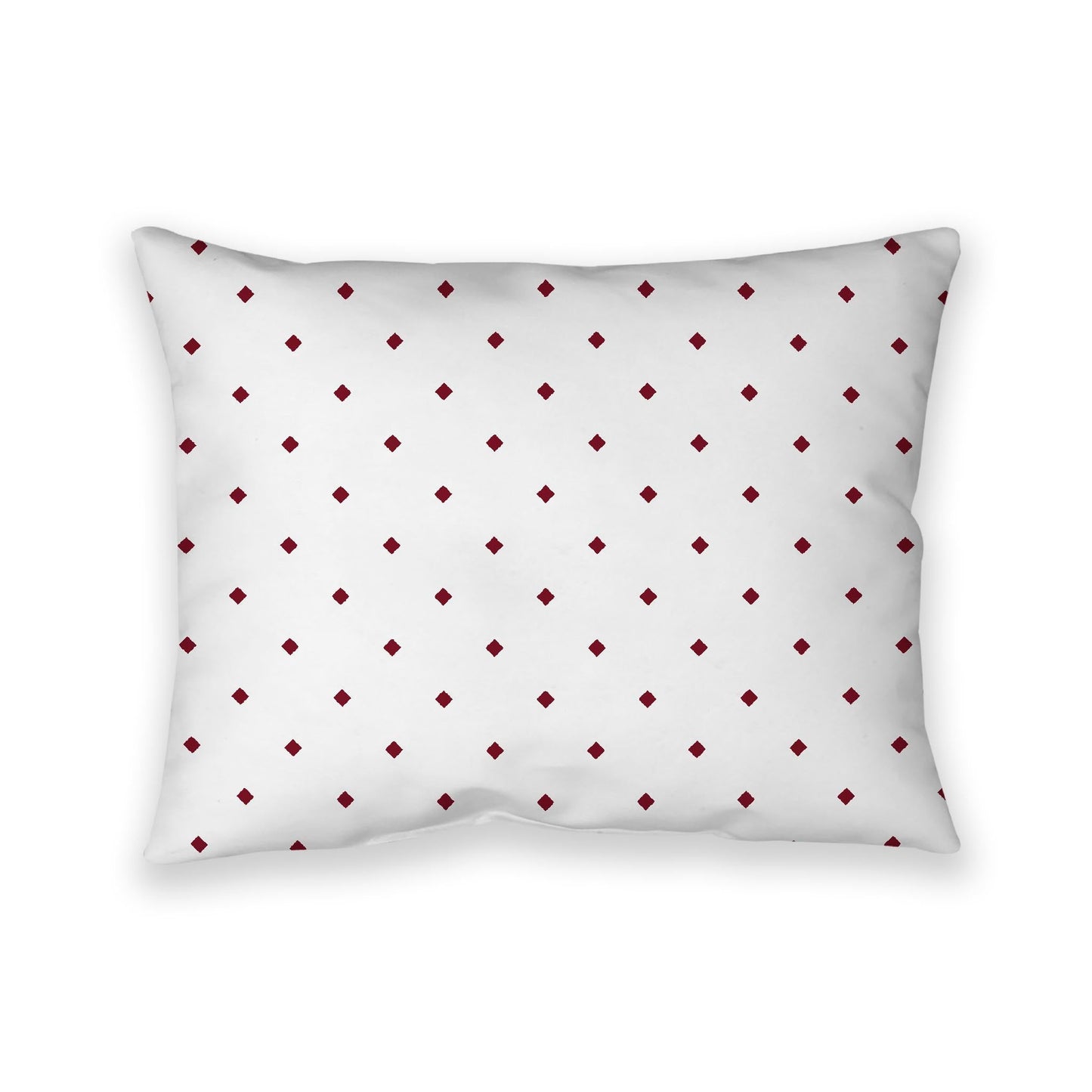 Off-White Cotton Canvas Cushion Covers with Burgundy Red Diamonds on Front, CACU-CC-1281-101, 66 x 51 cm, 26 x 20 inches