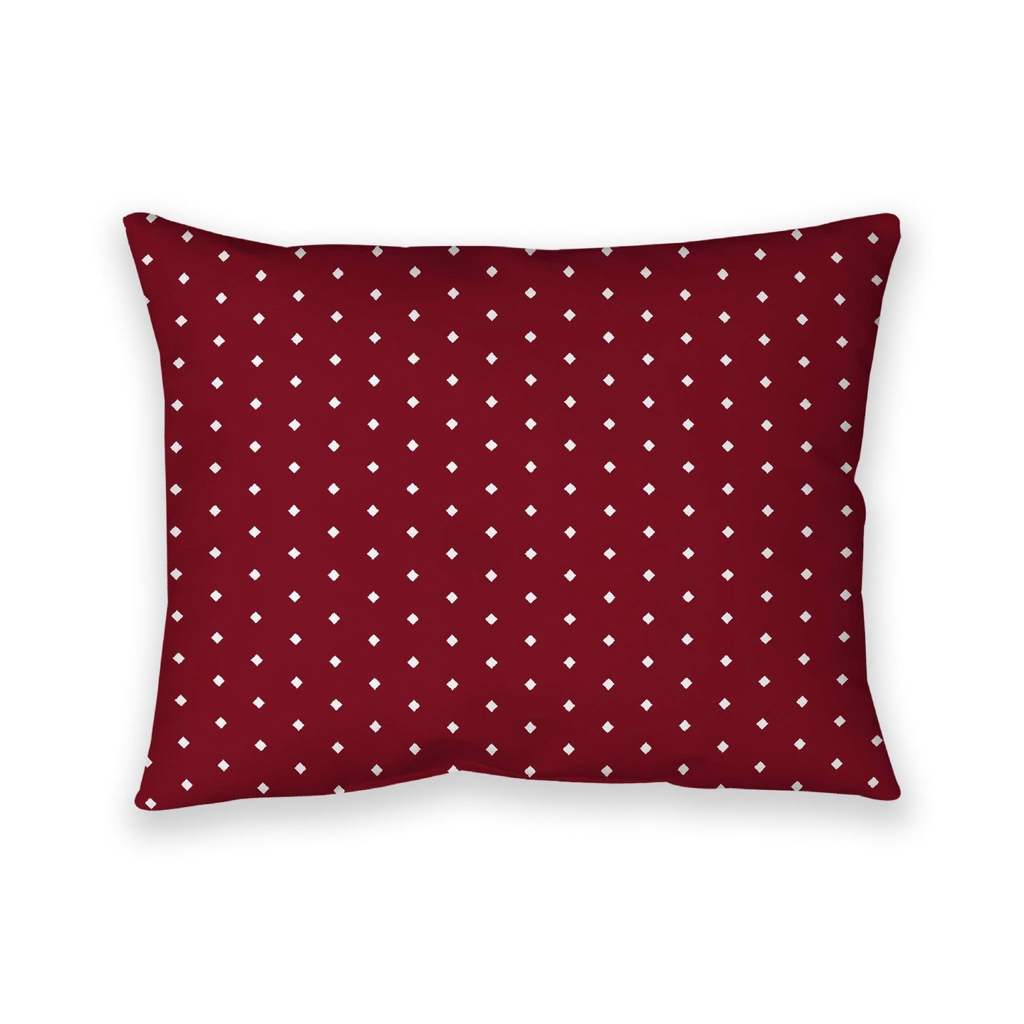 Burgundy Red Cotton Canvas Cushion Covers with Fine Off-White Diamonds on Front, CACU-CC-1281-112, 66 x 51 cm, 26 x 20 inches