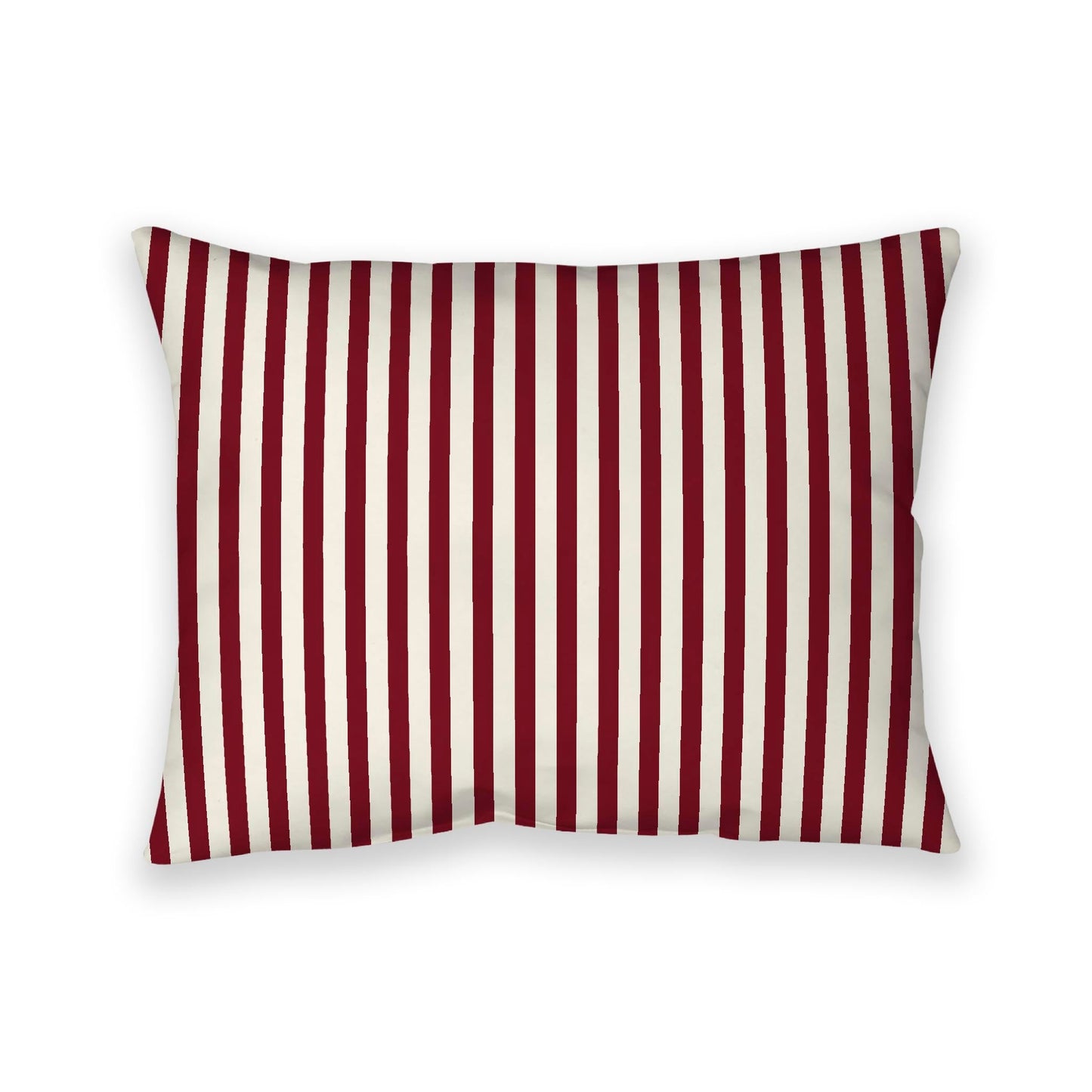 Pale Cream Cotton Canvas Cushion Covers with Thin Burgundy Red Bars on Front, CACU-CC-1283-241, 66 x 51 cm, 26 x 20 inches
