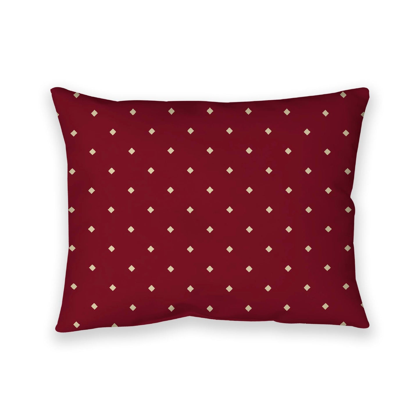 Burgundy Red Cotton Canvas Cushion Covers with Desert Sand Diamonds on Front, CACU-CC-1284-102, 66 x 51 cm, 26 x 20 inches