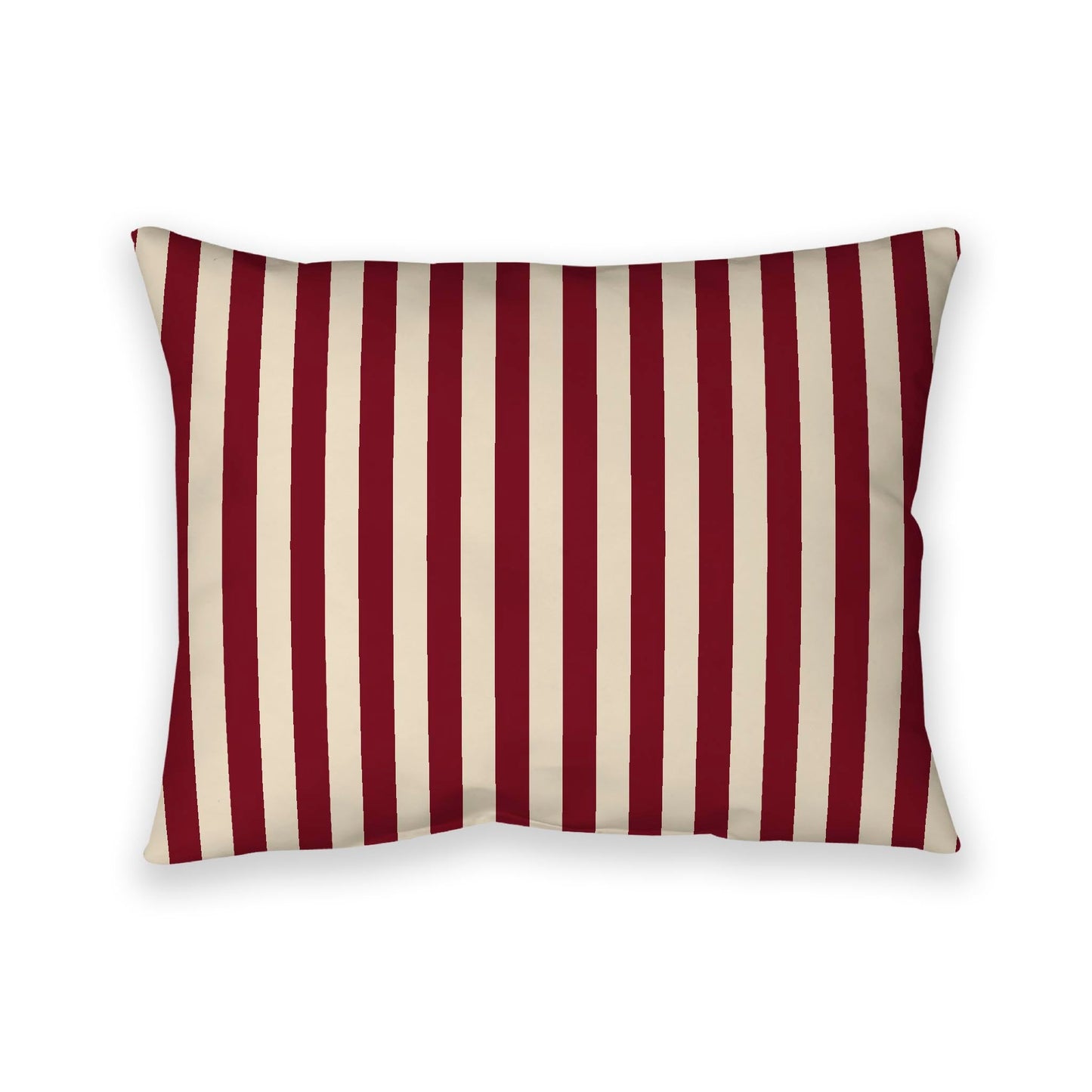 Beige Cotton Canvas Cushion Covers with Burgundy Red Bars on Front, CACU-CC-1285-051, 66 x 51 cm, 26 x 20 inches