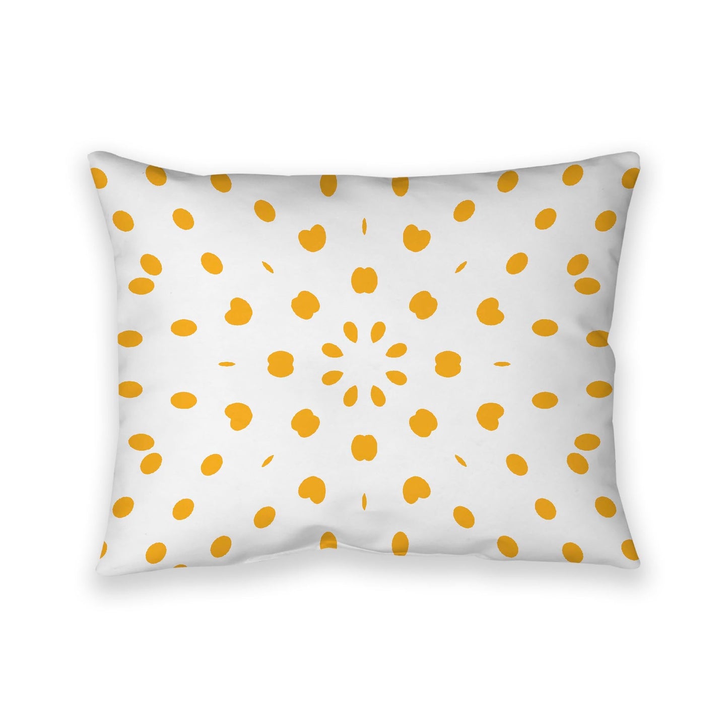 Off-White Cotton Canvas Cushion Covers with Yellow-Orange Burst Pattern on Front, CACU-CC-1310-231, 66 x 51 cm, 26 x 20 inches