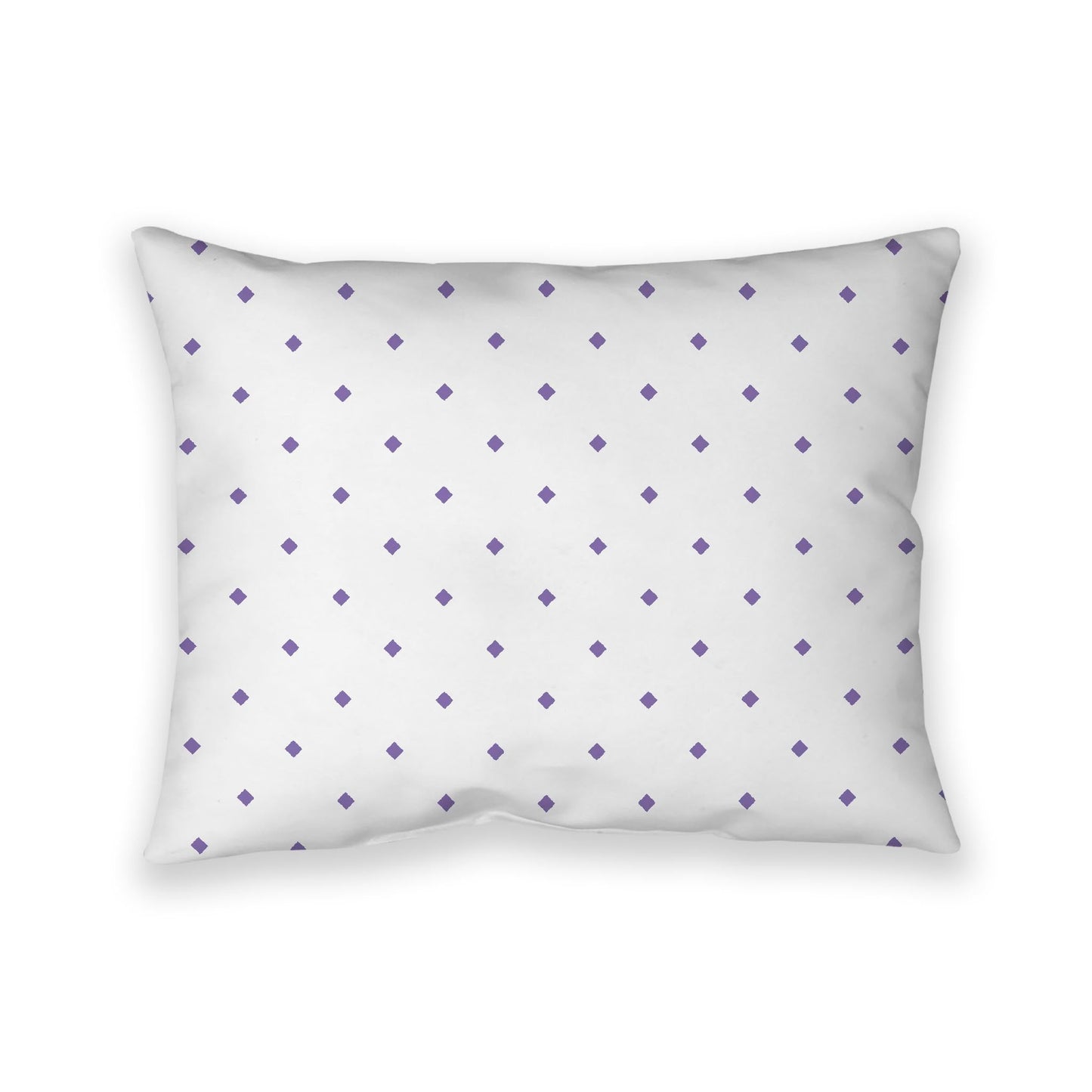 Off-White Cotton Canvas Cushion Covers with Purple Diamonds on Front, CACU-CC-1320-101, 66 x 51 cm, 26 x 20 inches