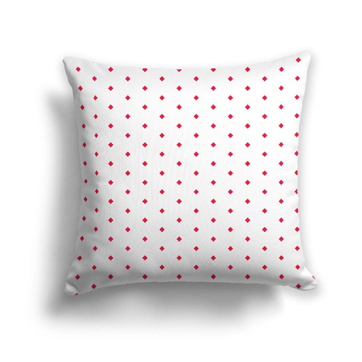 Off-White Cotton Canvas Cushion Covers with Fine Red Diamonds on Front #CACU-CC-1330-111