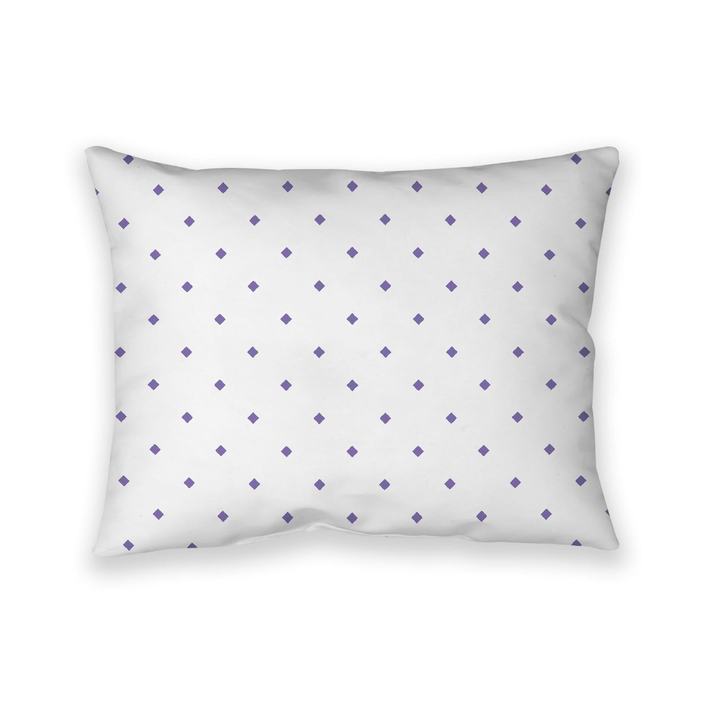 Off-White Cotton Canvas Cushion Covers with Purple Diamonds on Front, CACU-CC-1350-101, 66 x 51 cm, 26 x 20 inches