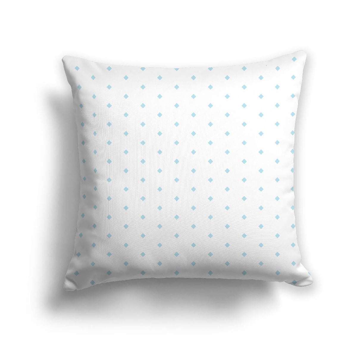 Off-White Cotton Canvas Cushion Covers with Fine Blue Diamonds on Front #CACU-CC-1370-111