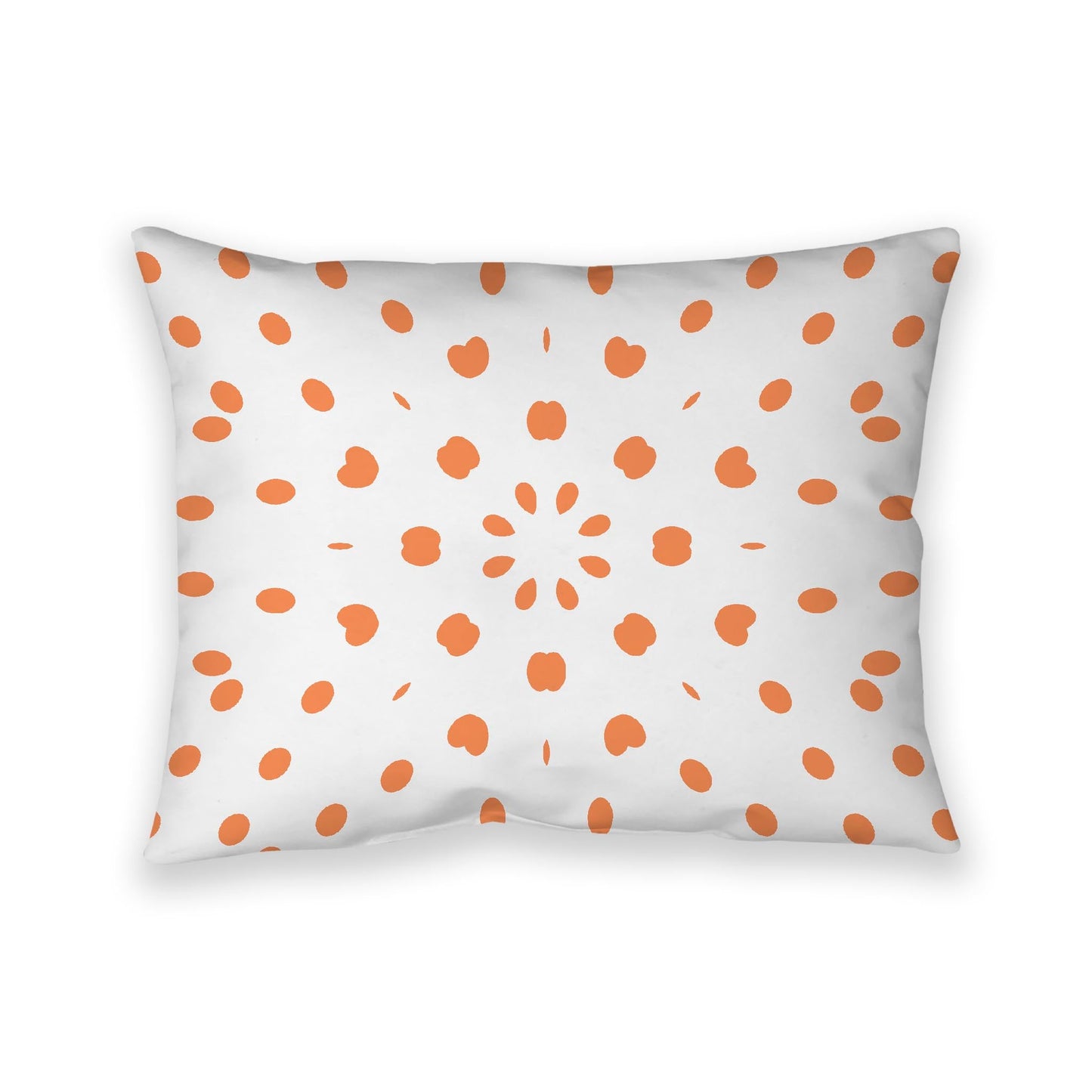 Off-White Cotton Canvas Cushion Covers with Orange Burst Pattern on Front, CACU-CC-1380-231, 66 x 51 cm, 26 x 20 inches