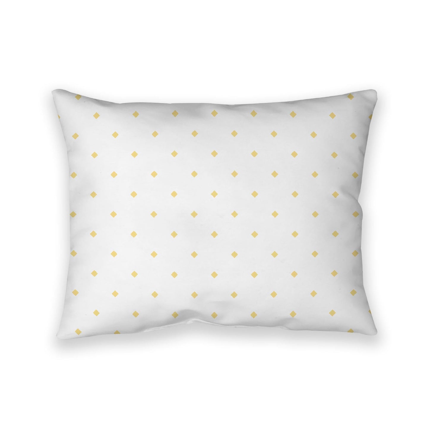 Off-White Cotton Canvas Cushion Covers with Yellow Diamonds on Front, CACU-CC-1381-101, 66 x 51 cm, 26 x 20 inches
