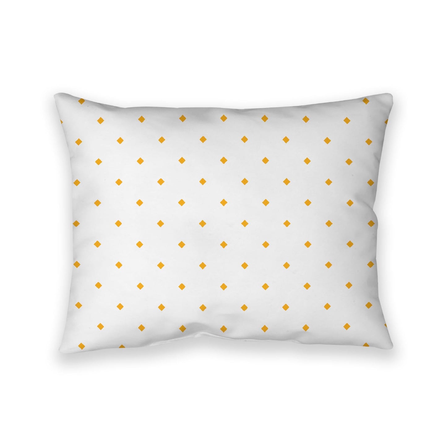 Off-White Cotton Canvas Cushion Covers with Yellow-Orange Diamonds on Front, CACU-CC-1390-101, 66 x 51 cm, 26 x 20 inches