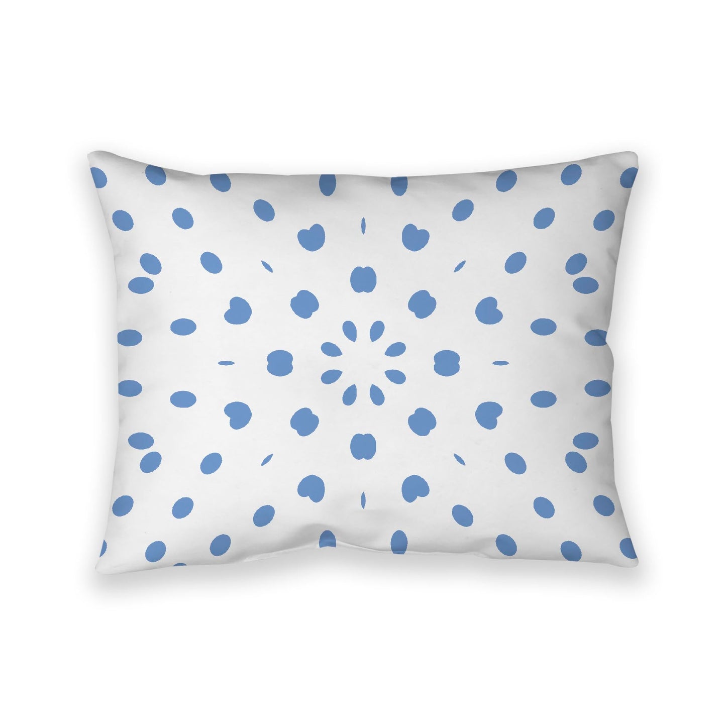 Off-White Cotton Canvas Cushion Covers with Blue Burst Pattern on Front, CACU-CC-1400-231, 66 x 51 cm, 26 x 20 inches