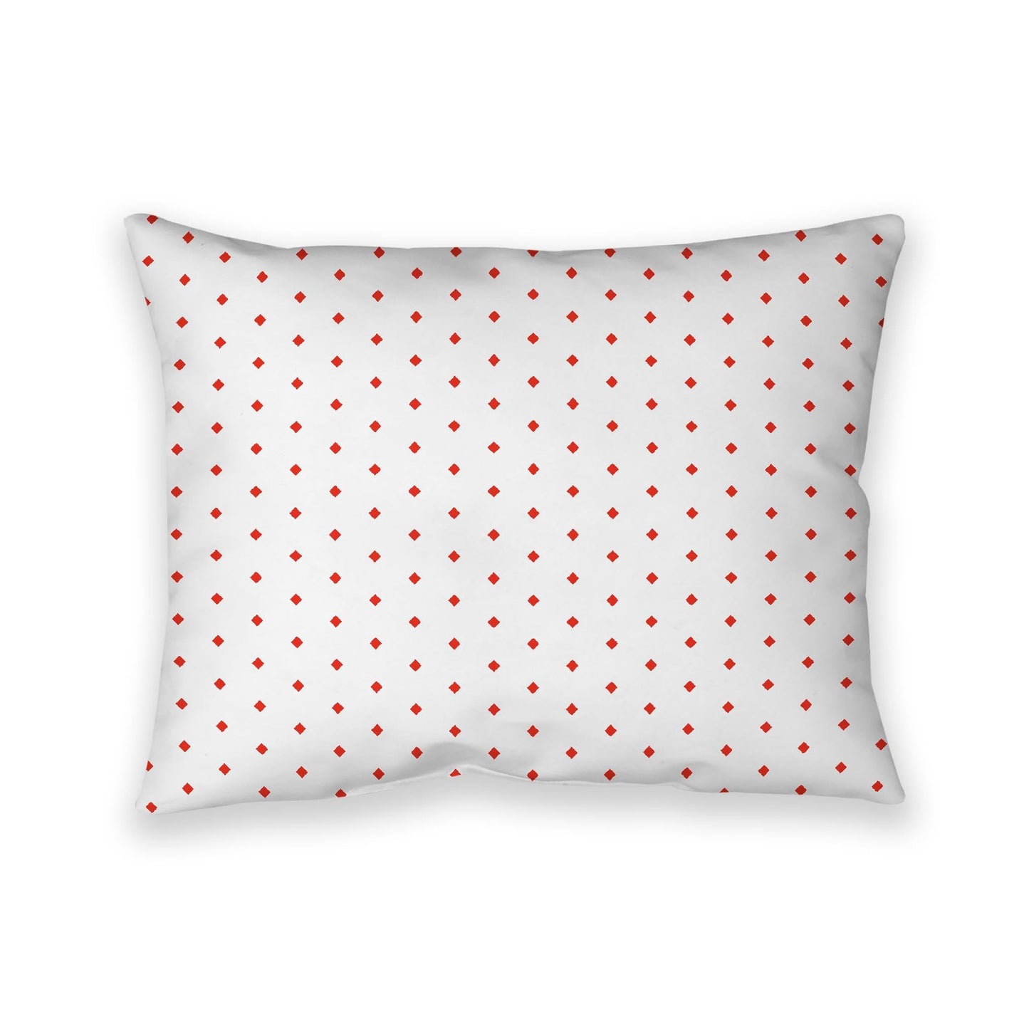 Off-White Cotton Canvas Cushion Covers with Fine Red Diamonds on Front, CACU-CC-1410-111, 66 x 51 cm, 26 x 20 inches