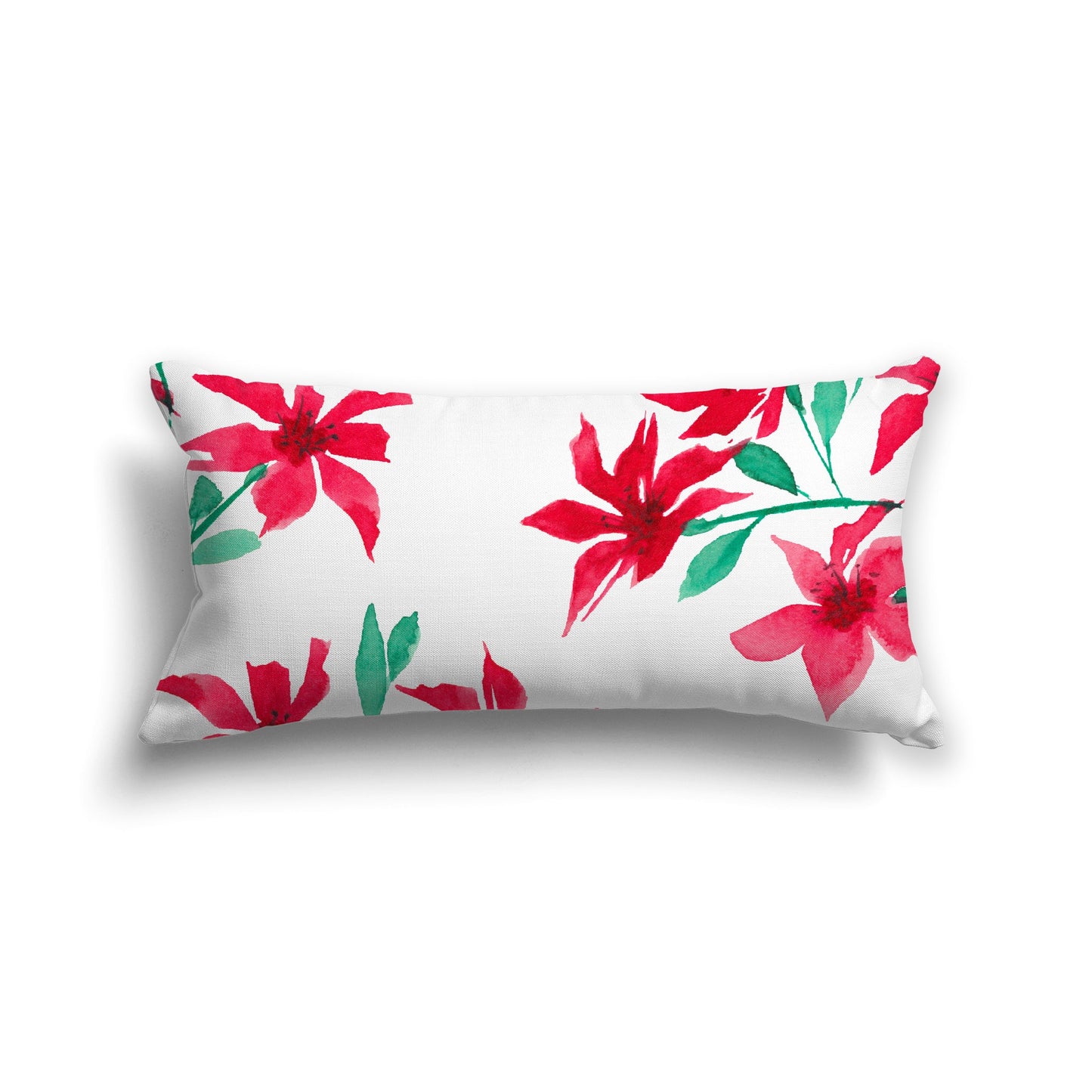 Off-white Cotton Canvas Cushion Covers with Large Red Floral Print, CACU-CC-1334-888