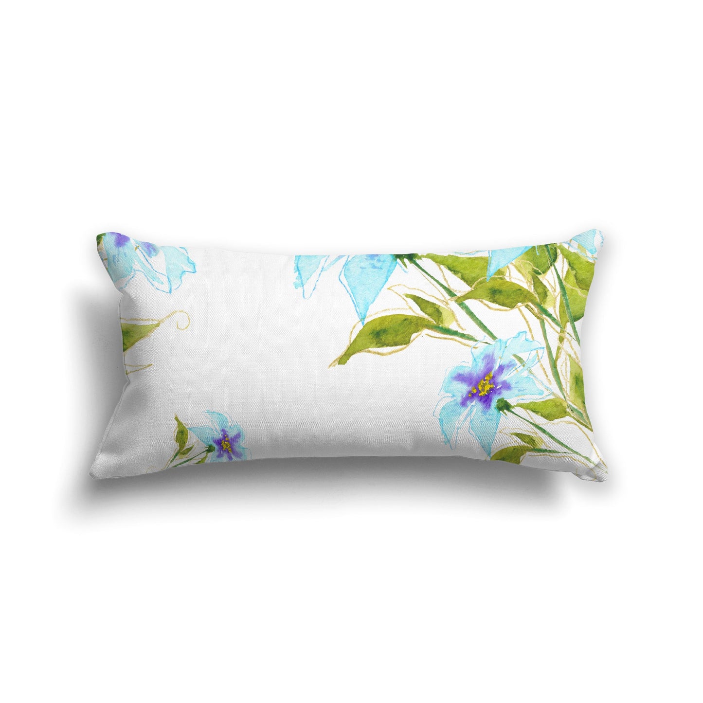 Off-white Cotton Canvas Cushion Covers with Large Blue Floral Print, CACU-CC-1374-888