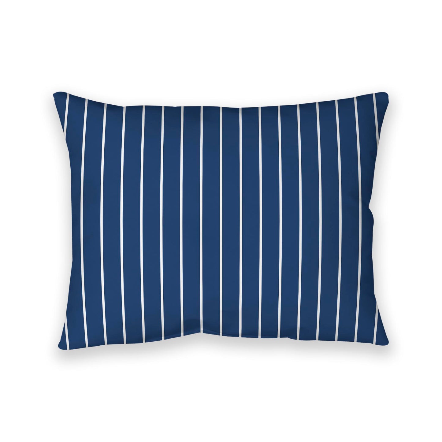Royal Blue Cotton Canvas Cushion Covers with Fine Off-white Stripes on Front, CACU-CC-1291-152, 66 x 51 cm / 26 x 20 inches