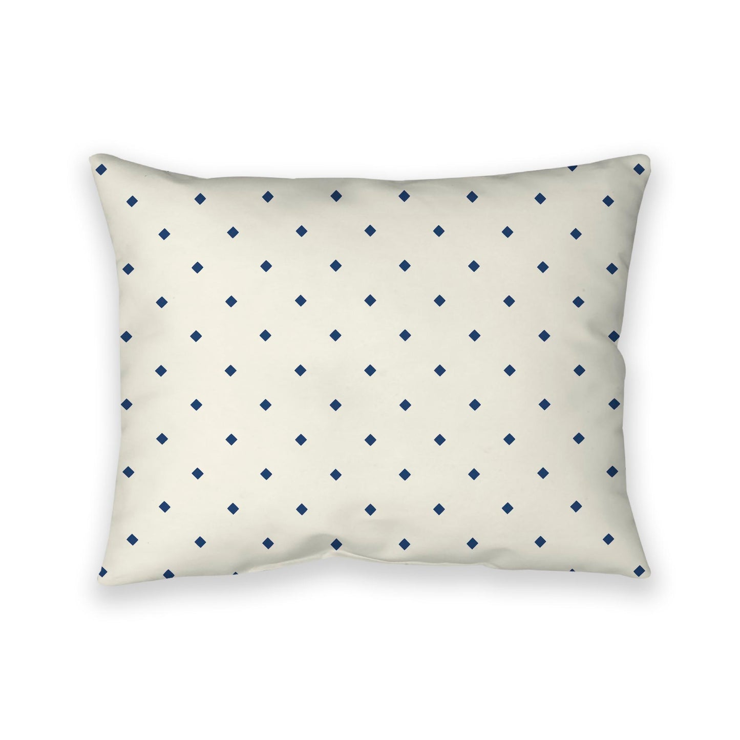 Pale Cream Cotton Canvas Cushion Covers with Royal Blue Diamonds on Front, CACU-CC-1293-101, 66 x 51 cm / 26 x 20 inches