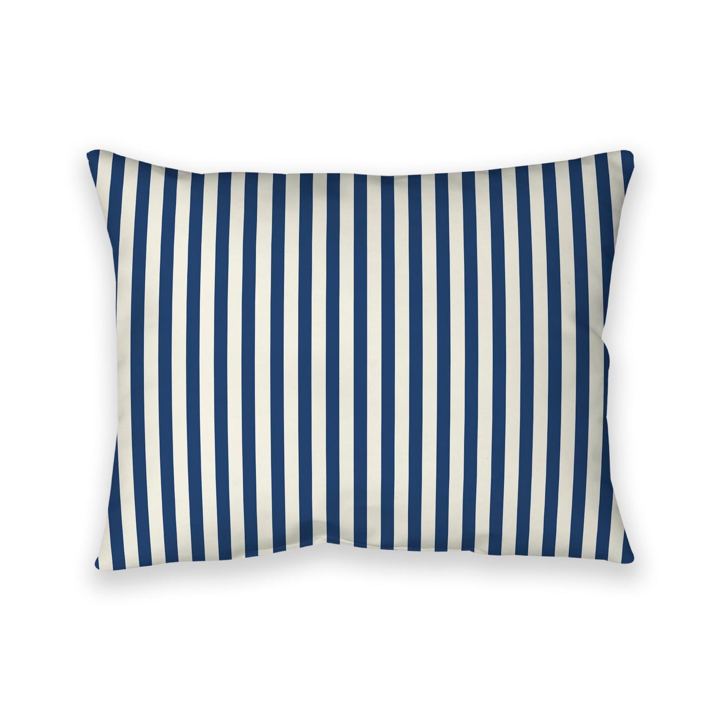 Pale Cream Cotton Canvas Cushion Covers with Thin Royal Blue Bars on Front, CACU-CC-1293-241, 66 x 51 cm / 26 x 20 inches