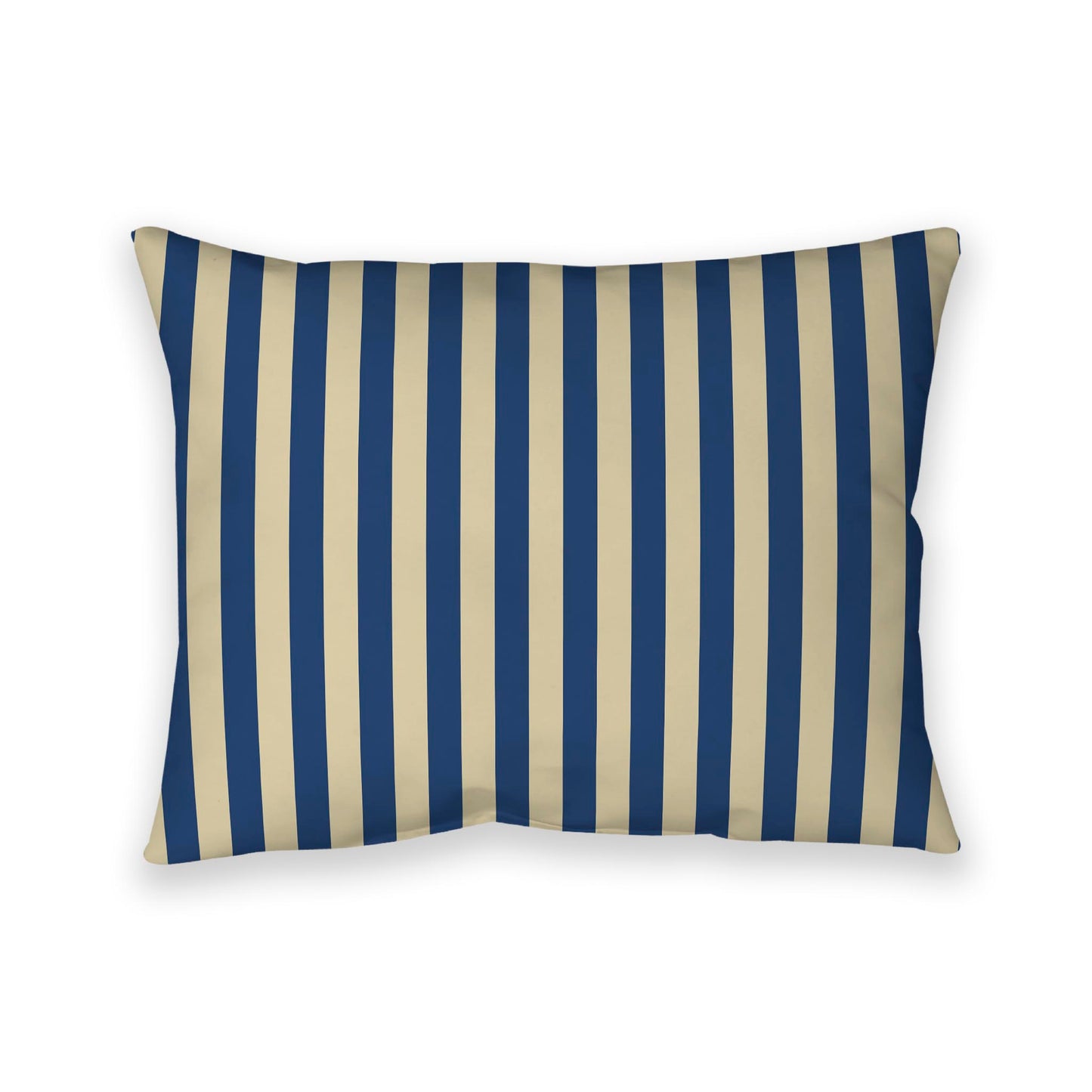 Tan Cotton Canvas Cushion Covers with Royal Blue Bars on Front, CACU-CC-1294-051, 66 x 51 cm / 26 x 20 inches