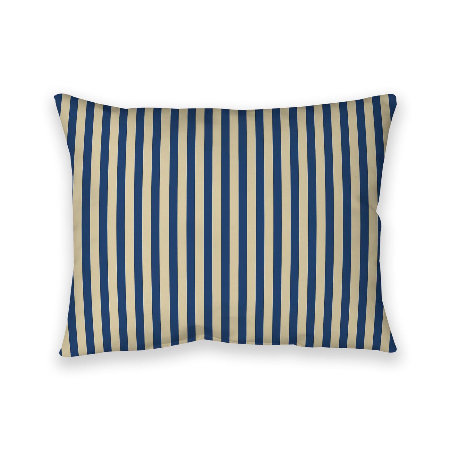 Tan Cotton Canvas Cushion Covers with Thin Royal Blue Bars on Front, CACU-CC-1294-241, 66 x 51 cm / 26 x 20 inches