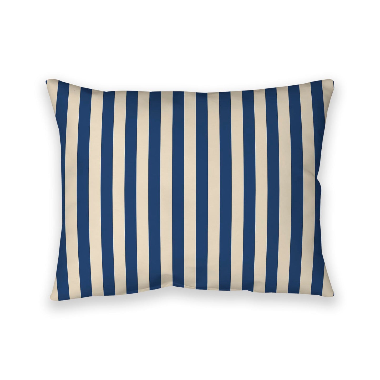 Beige Cotton Canvas Cushion Covers with Royal Blue Bars on Front, CACU-CC-1295-051, 66 x 51 cm / 26 x 20 inches