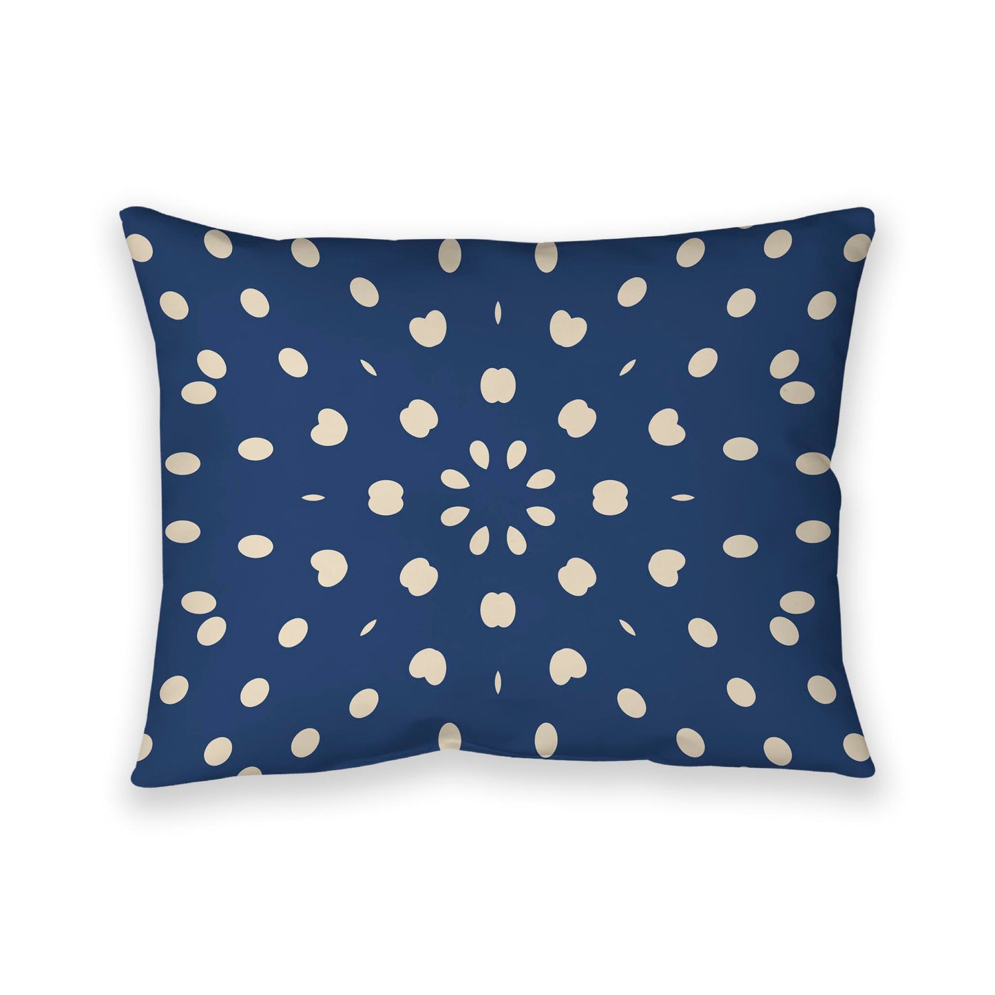Royal Blue Cotton Canvas Cushion Covers with Beige Burst Pattern on Front, CACU-CC-1295-232, 66 x 51 cm / 26 x 20 inches