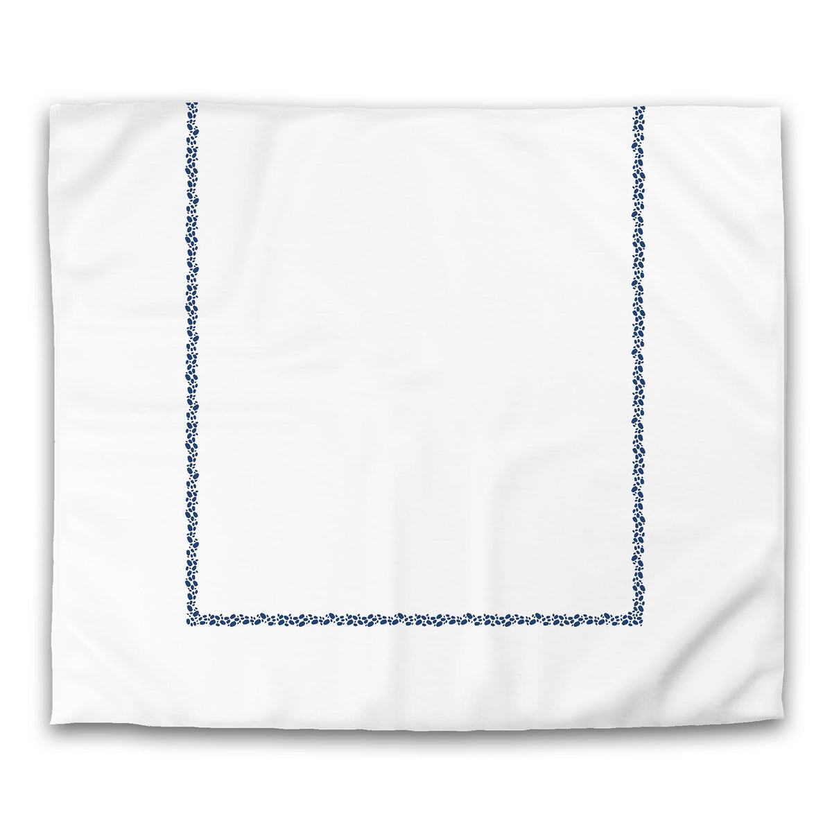 White Cotton Sateen Duvet Cover with Royal Blue Paint Dabs Frieze Print | King - 269 x 234 cm / 106 x 92 inches