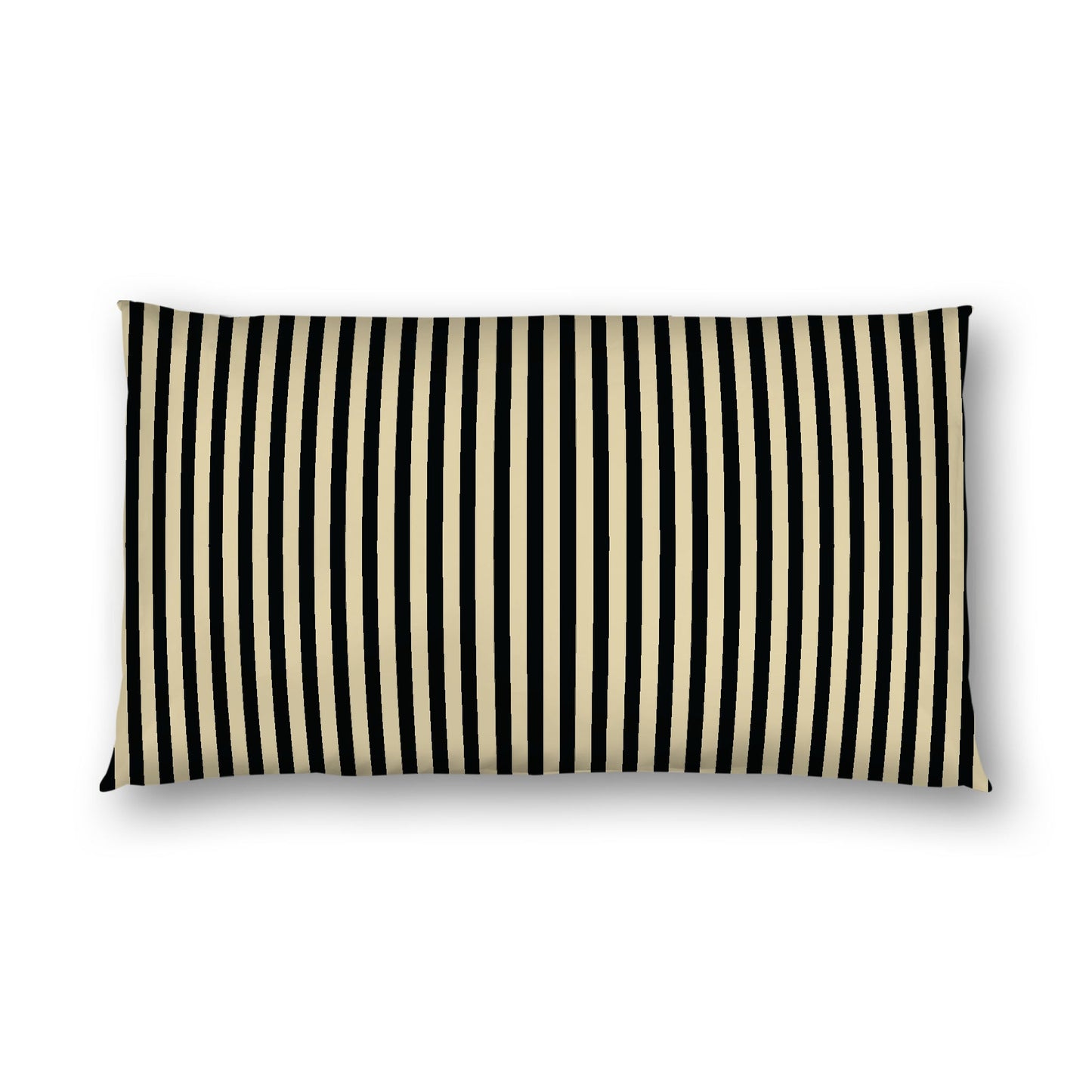 Desert Sand Cotton Sateen Sham, Thin Black Bars on Front, White Reverse Side, King - 20 x 36 inches