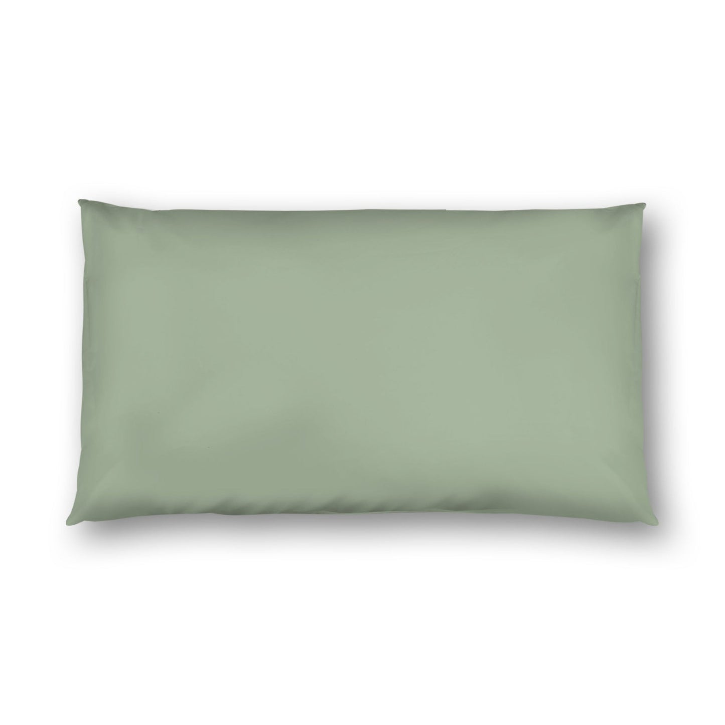 Green Cotton Sateen Sham, White Reverse Side, King - 20 x 36 inches