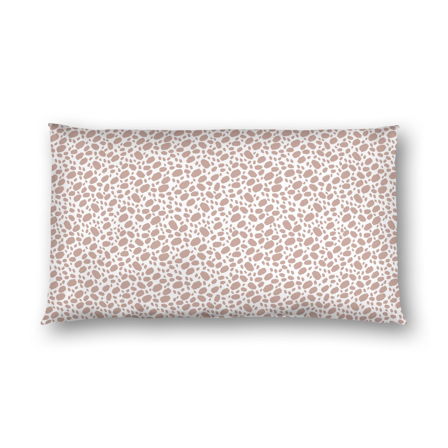 Off-white Cotton Sateen Pillow Sham, Salmon Hand-painted Dab Motif Print, Off-white Revese Side, King - 20 x 36 inches