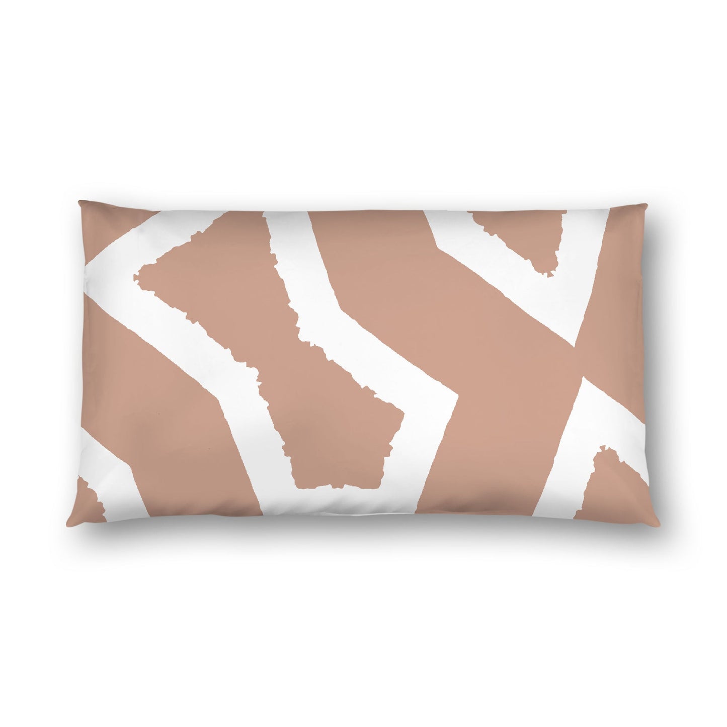 Salmon Cotton Sateen Sham, Bold Off-white Graphic on Front, White Reverse Side, King - 20 x 36 inches