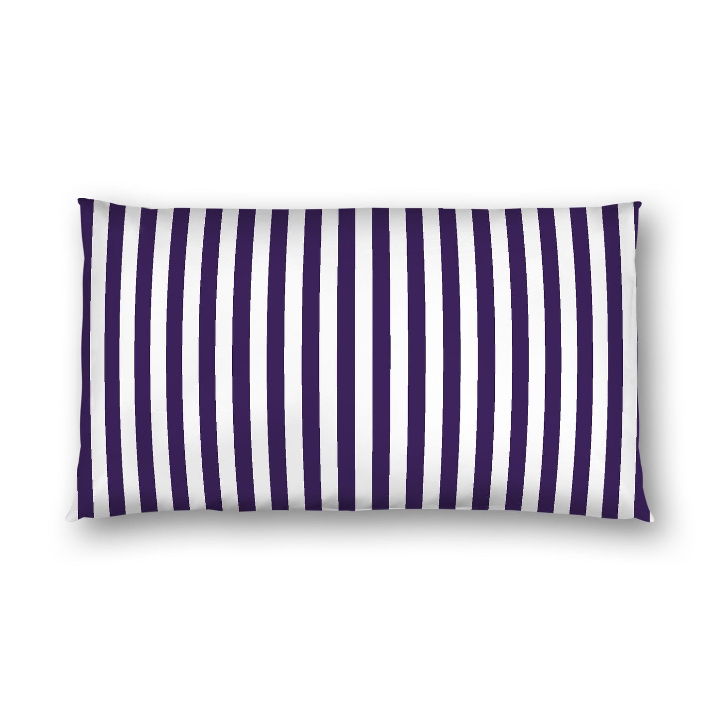 Off-white Cotton Sateen Sham, Purple Bars on Front, White Reverse Side, King - 20 x 36 inches
