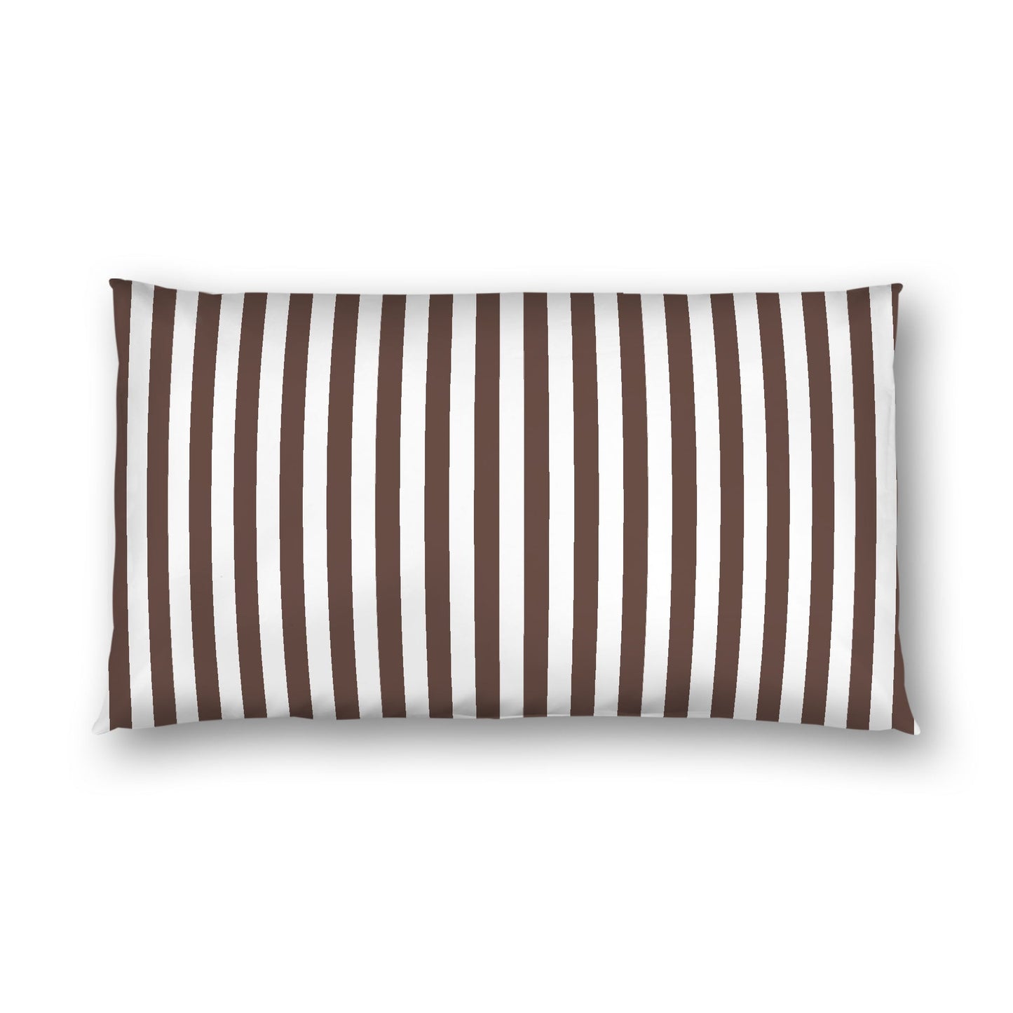Off-white Cotton Sateen Sham, Brown Bars on Front, White Reverse Side, King - 20 x 36 inches