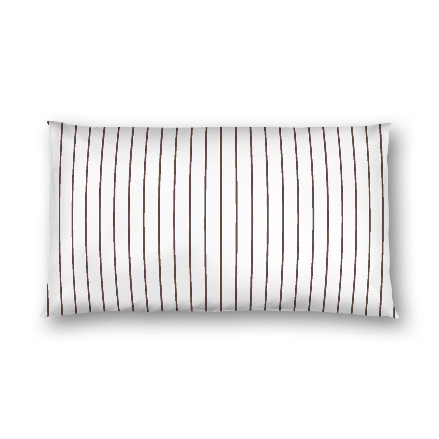 Off-white Cotton Sateen Sham, Brown Stripes on Front, White Reverse Side, King - 20 x 36 inches