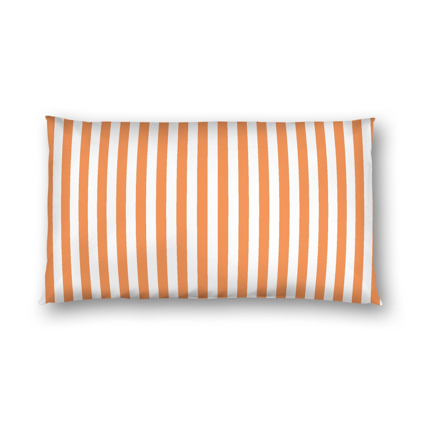 Off-white Cotton Sateen Sham, Orange Bars on Front, White Reverse Side, King - 20 x 36 inches