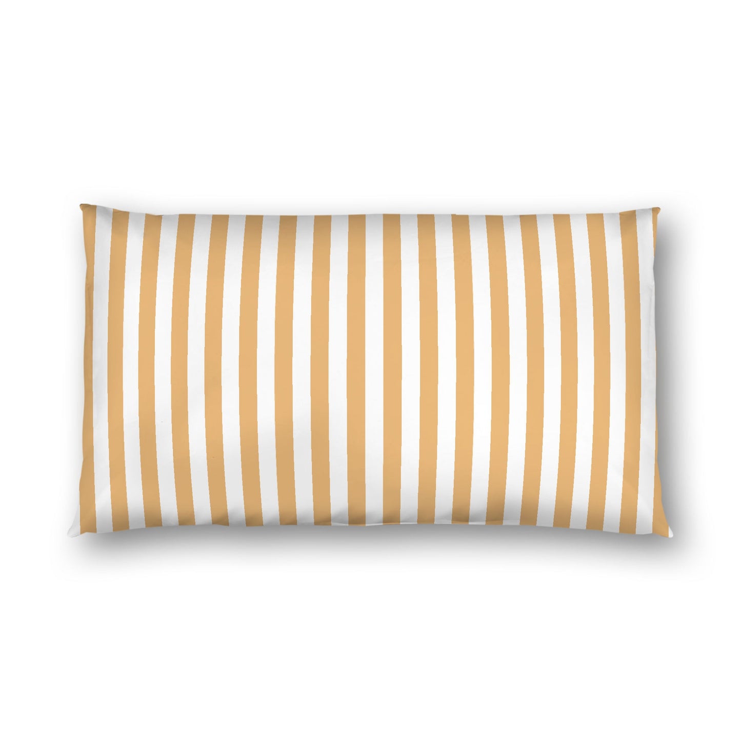 Off-white Cotton Sateen Sham, Pale Orange Bars on Front, White Reverse Side, King - 20 x 36 inches
