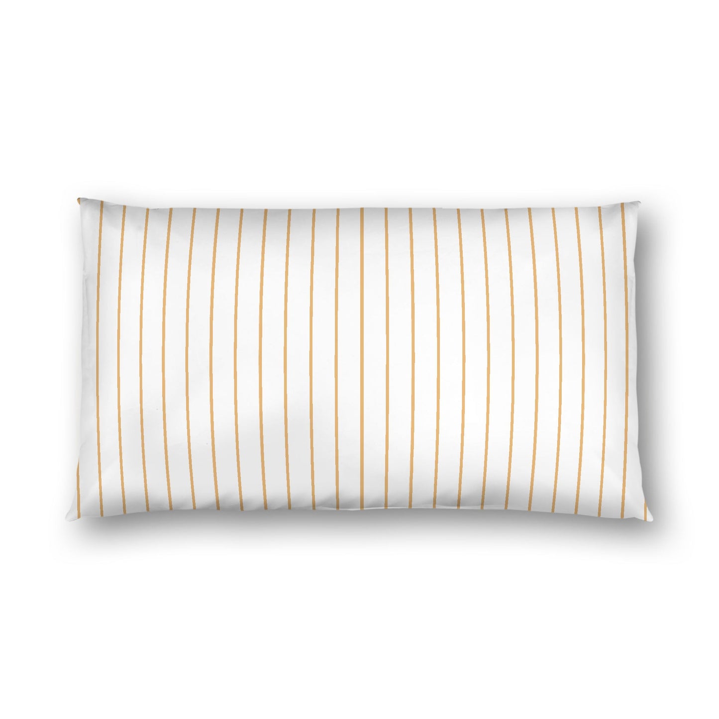 Off-white Cotton Sateen Sham, Pale Orange Stripes on Front, White Reverse Side, King - 20 x 36 inches