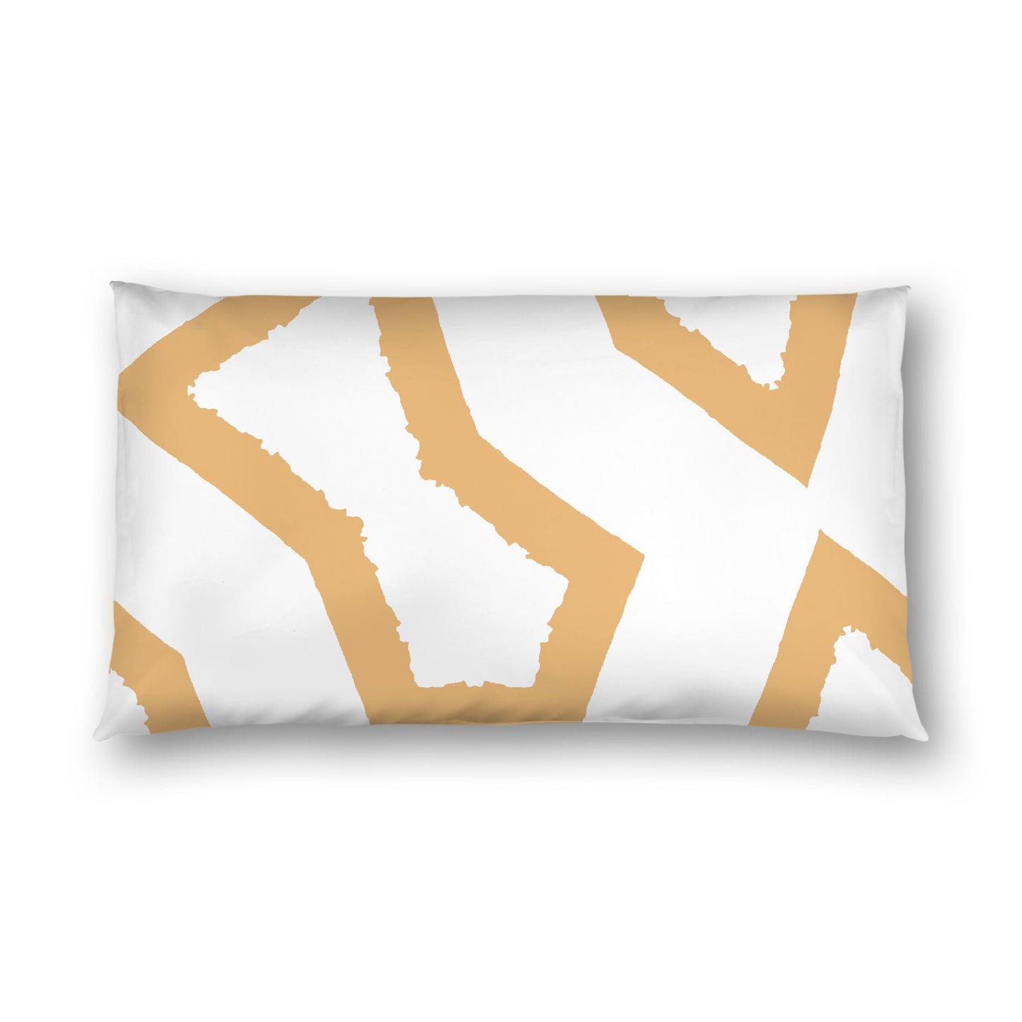 Off-white Cotton Sateen Sham, Bold Pale Orange Graphic on Front, White Reverse Side, King - 20 x 36 inches