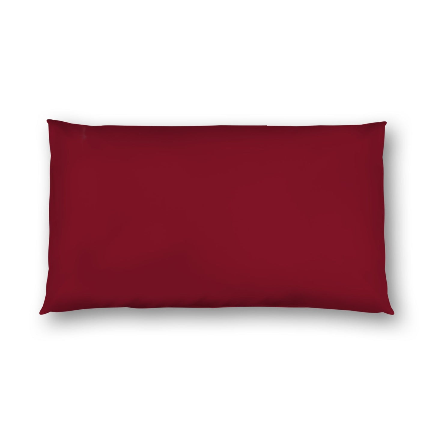 Burgundy Red Cotton Sateen Sham, White Reverse Side, King - 20 x 36 inches