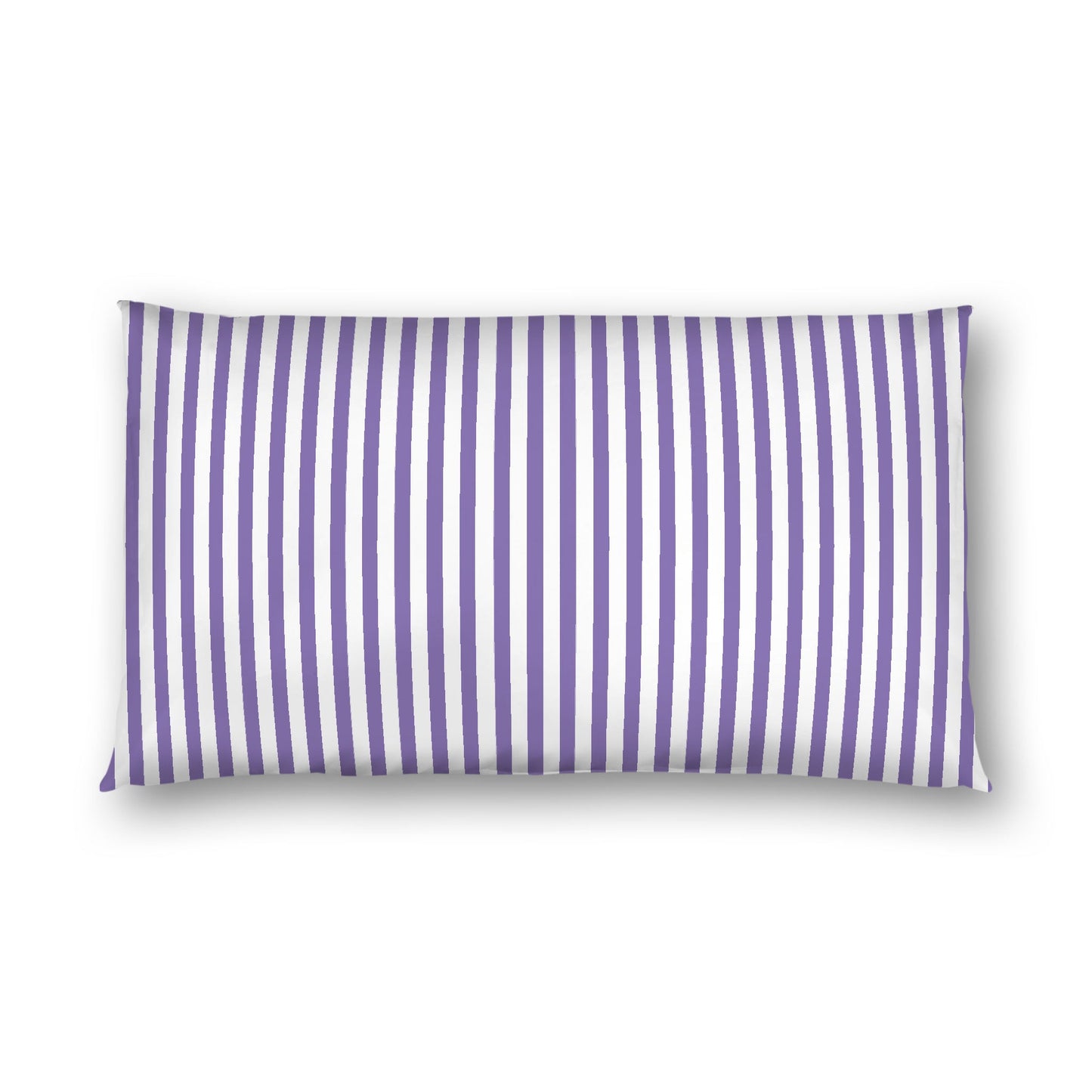 Off-White Cotton Sateen Sham, Thin Purple Bars on Front, White Reverse Side, King - 20 x 36 inches