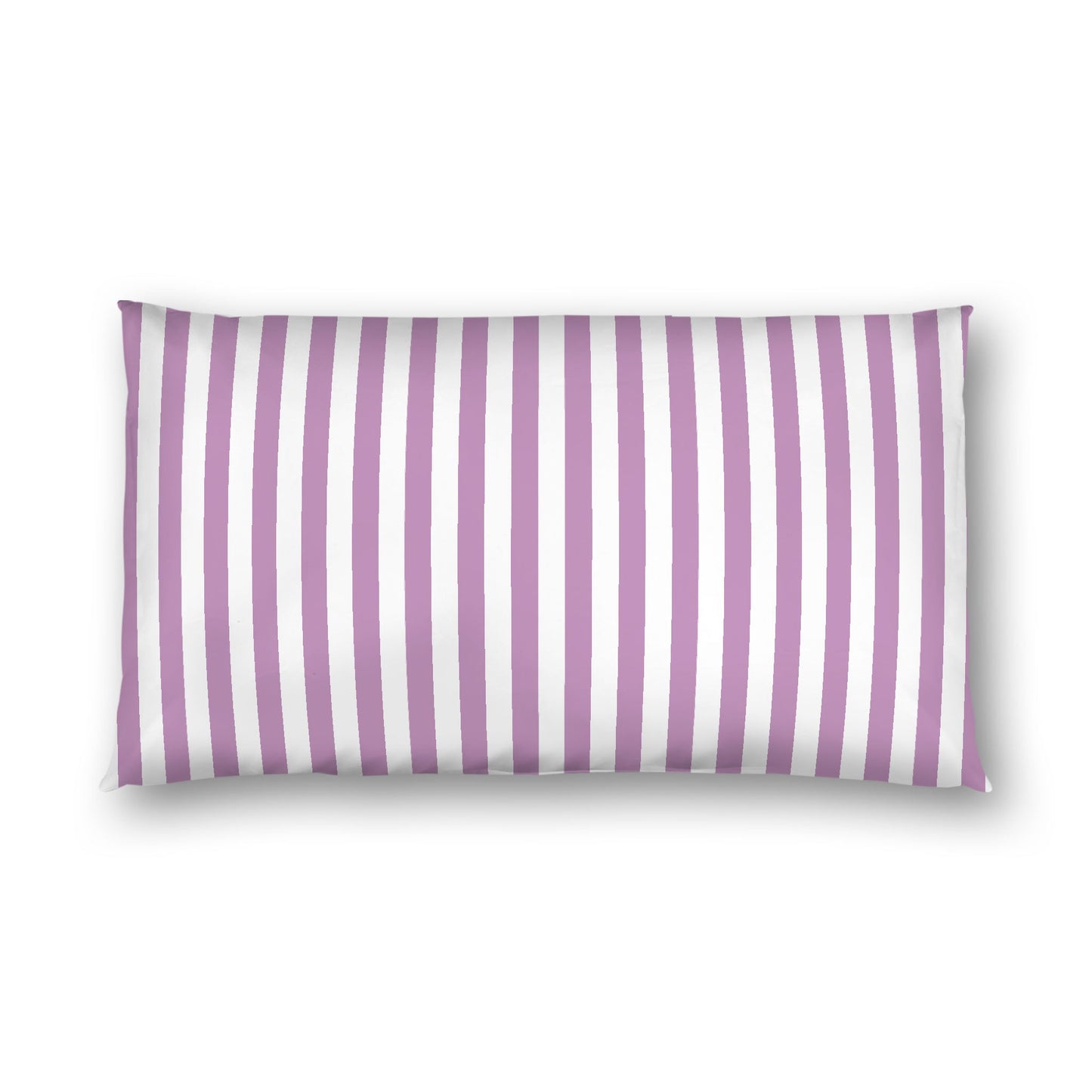 Off-White Cotton Sateen Sham, Mauve Bars on Front, King - 20 x 36 inches