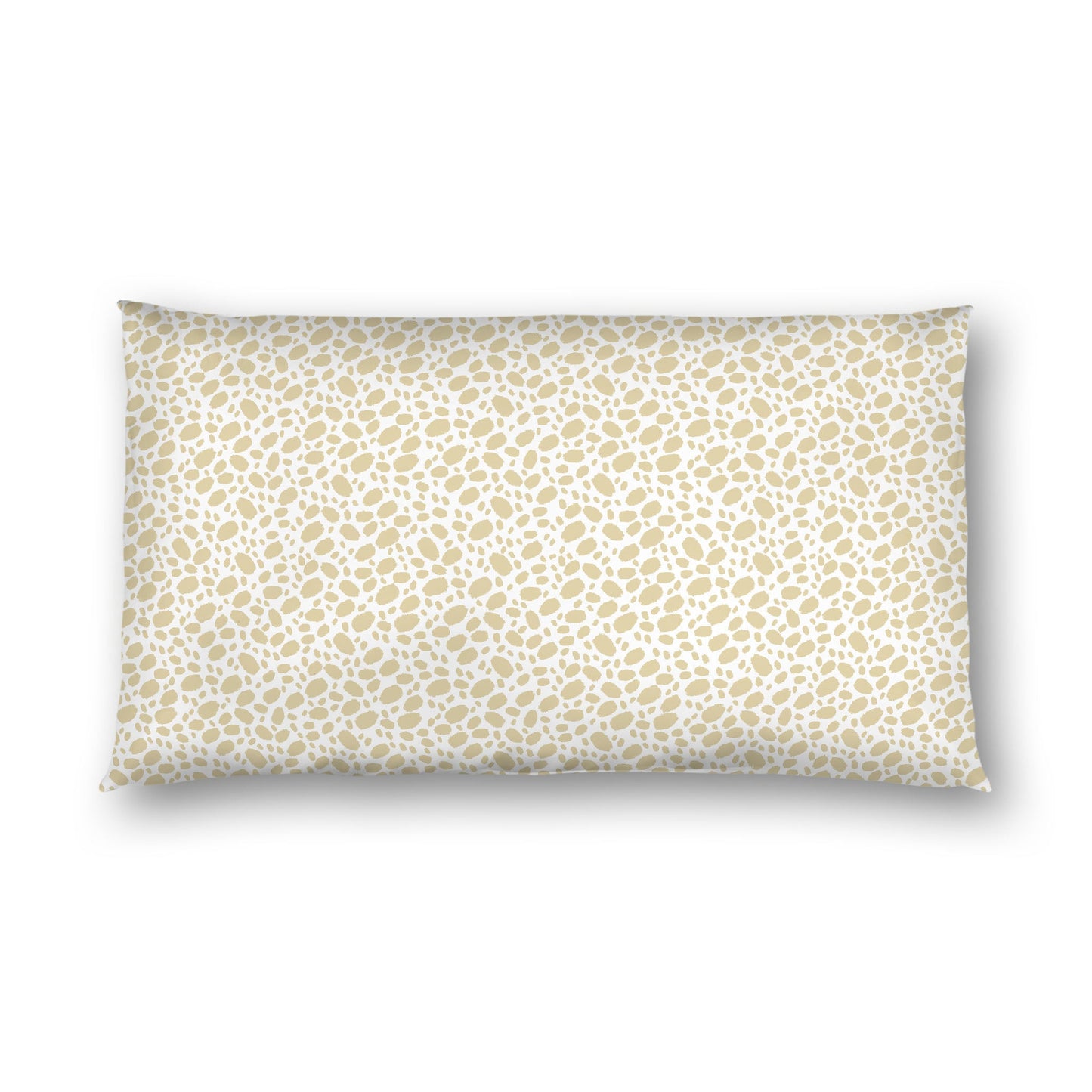 Off-white Cotton Sateen Pillow Sham, Desert Sand Hand-painted Dab Motif Print, Off-white Revese Side, King - 20 x 36 inches