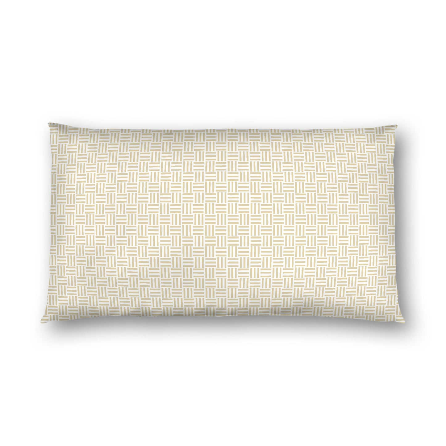 Off-white Cotton Sateen Pillow Sham, Tan Single Weave Motif Print, White Reverse Side | CSSH-1371-142