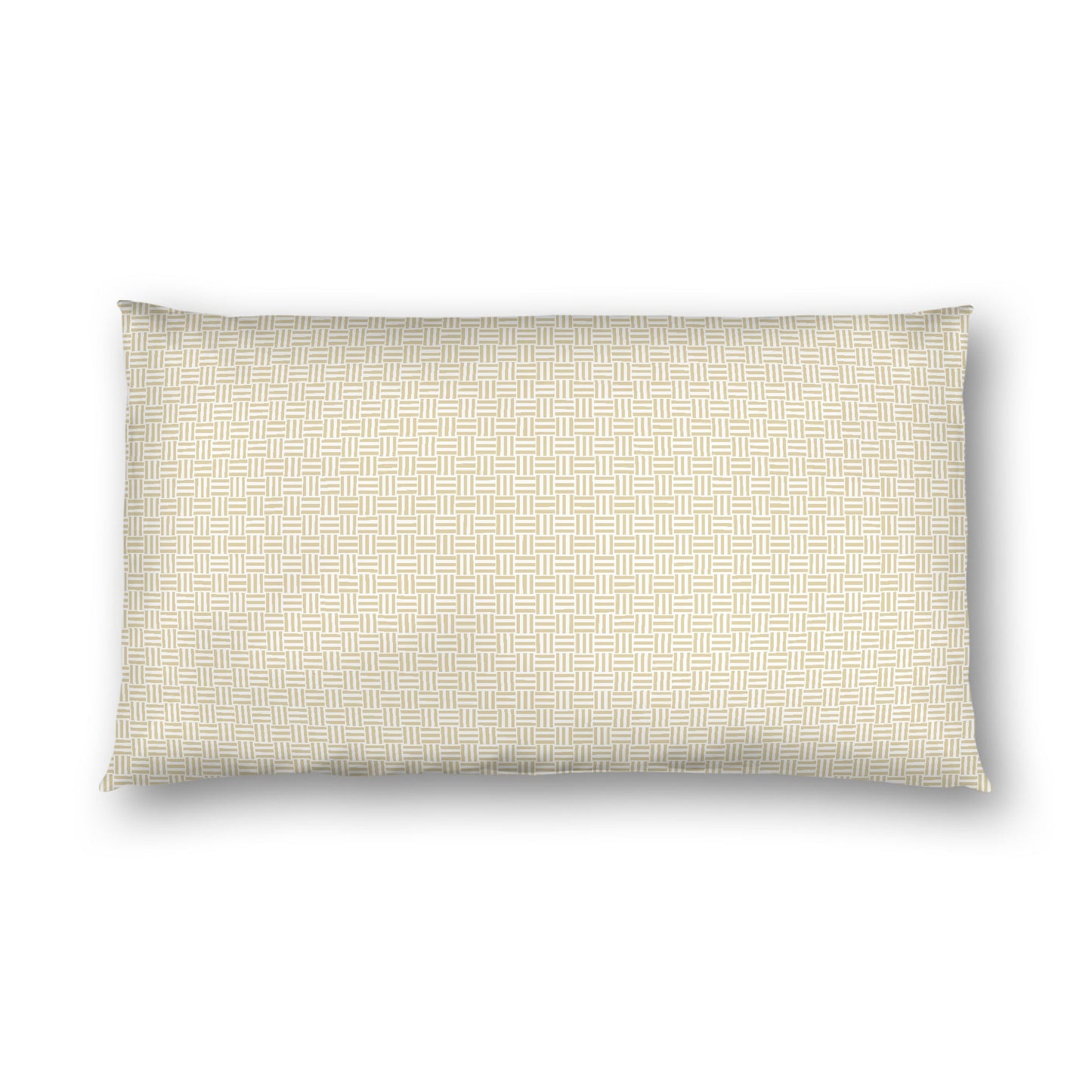 Off-white Cotton Sateen Pillow Sham, Desert Sand Double Weave Motif Print, White Reverse Side, King - 20 x 36 inches