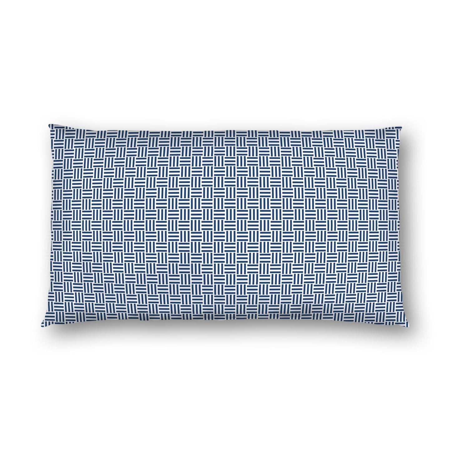 Off-white Cotton Sateen Pillow Sham, Royal Blue Single Weave Motif Print, White Reverse Side | CSSH-1291-142, King - 51 x 91 cm / 20 x 36 inches