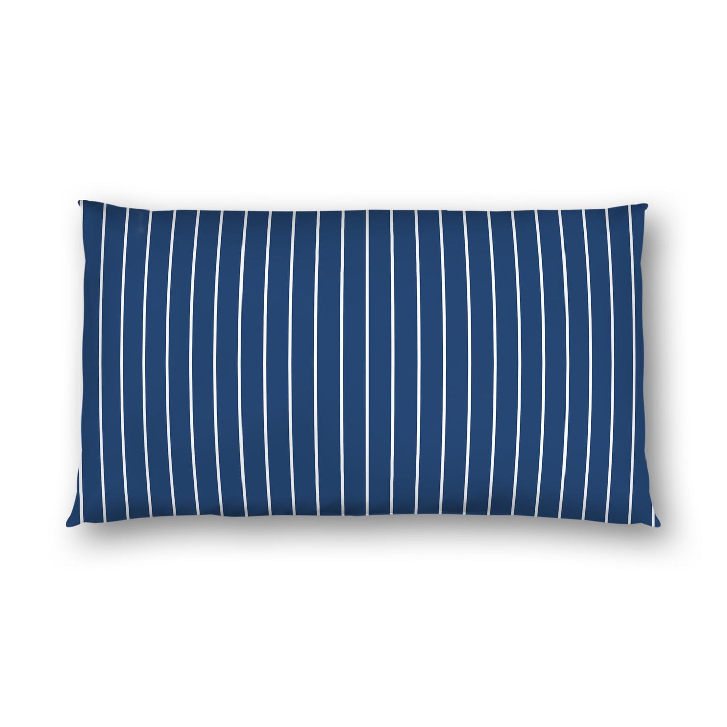 Royal Blue Cotton Sateen Sham, Off-white Stripes on Front, White Reverse Side | CSSH-1291-152, King - 51 x 91 cm / 20 x 36 inches